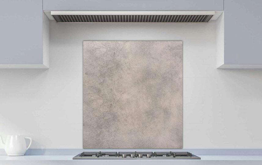 Rackhams White Printed Glass Kitchen Splashback - Natural Stone Texture Background. Tile Stone Background - 600X650mm