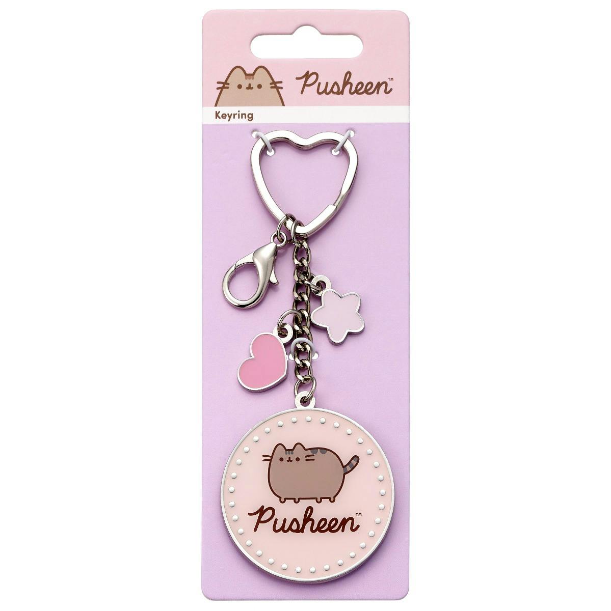 The Carat Shop Pink Pusheen The Cat Name Keyring With Mini Charms