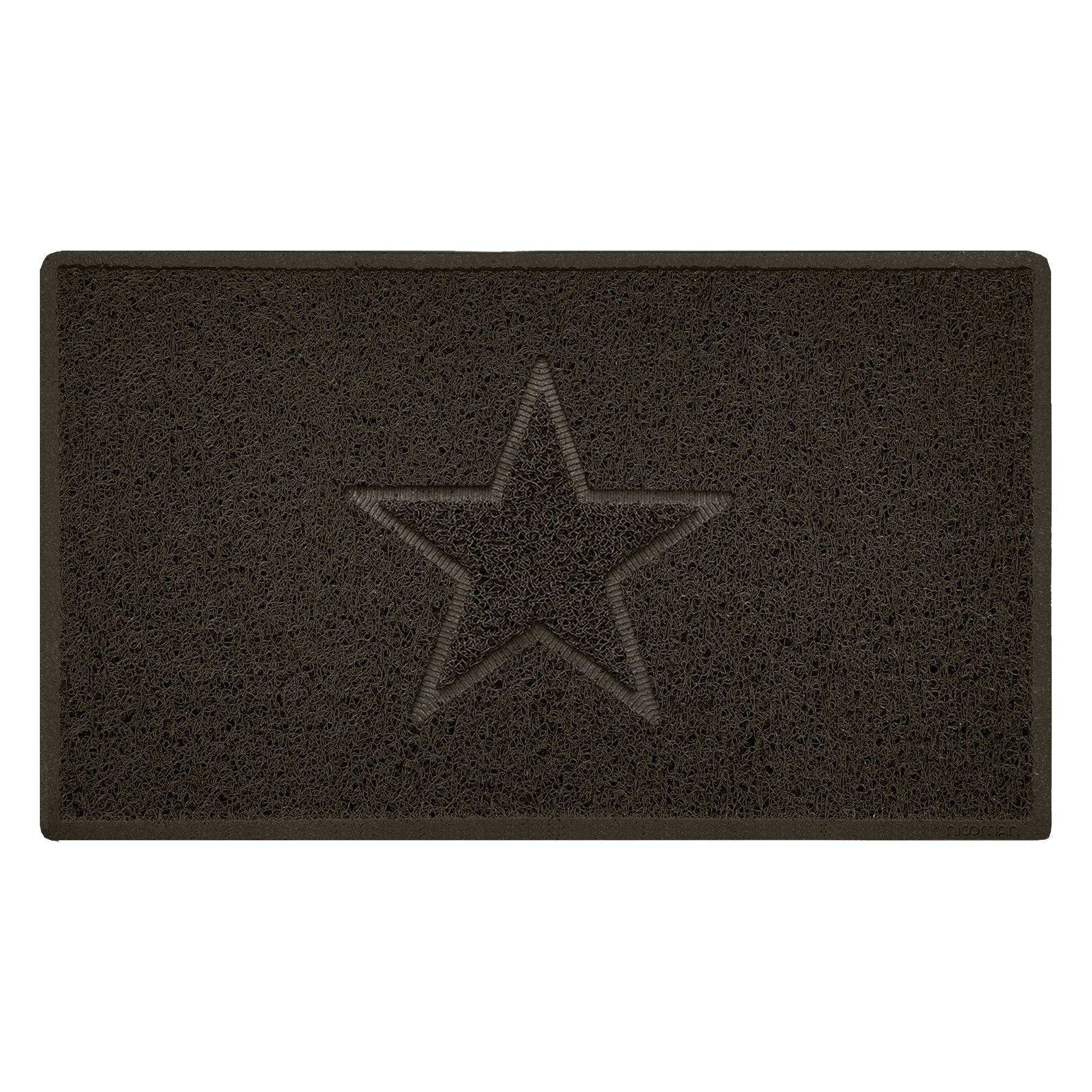 Rackhams Brown Embossed Spaghetti Outdoor Doormat - 75Cm X 44Cm - Star
