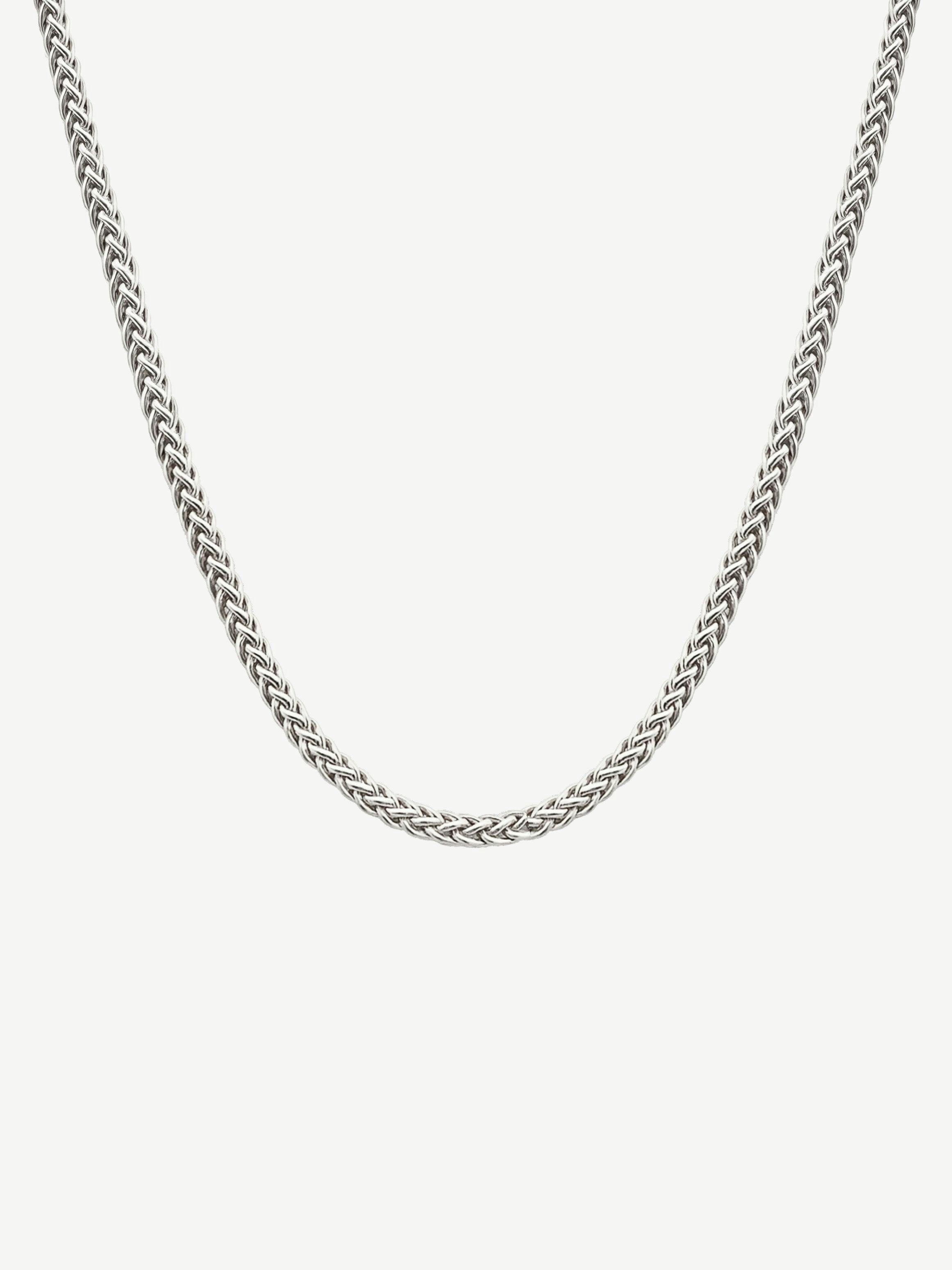 Muchv Men's Silver Twisted Chain Necklace - 60Cm - 4Mm
