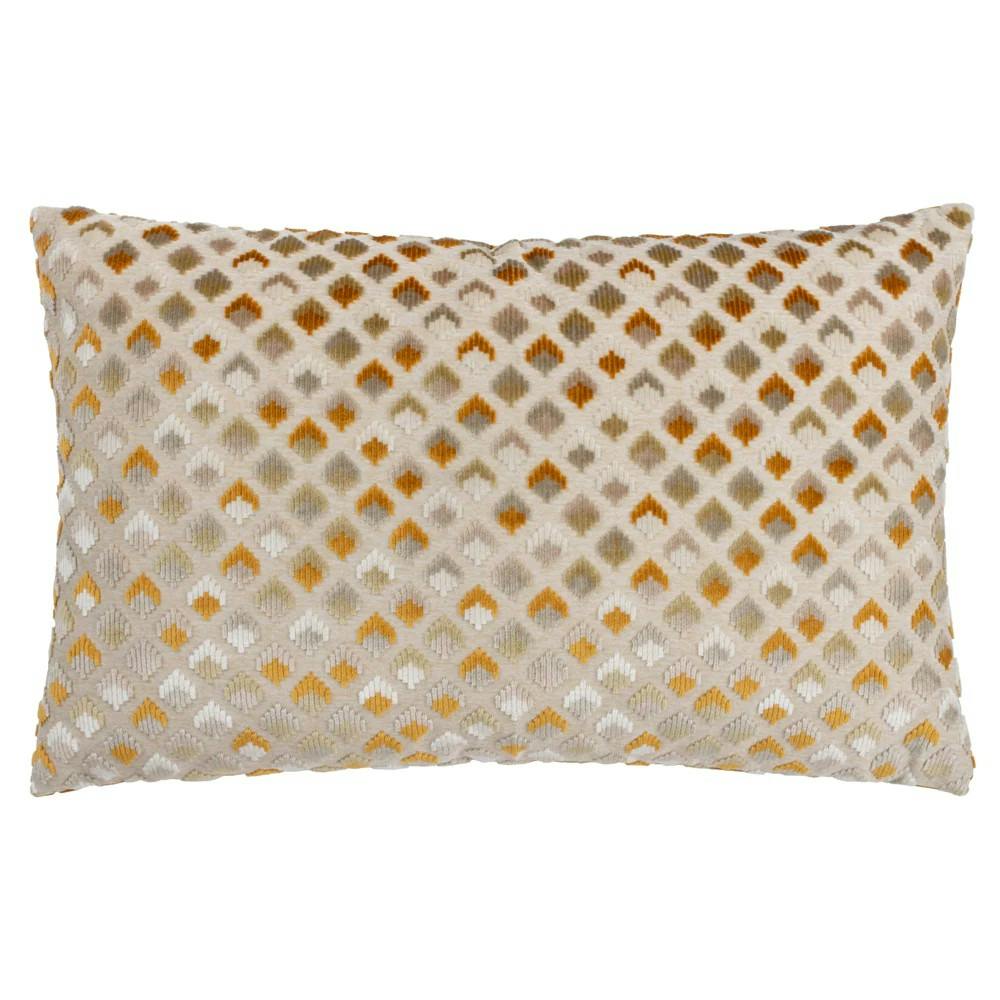 Paoletti Gold Lexington Jacquard Velvet Cushion Cover - 40Cm X 60Cm - 100% Polyester