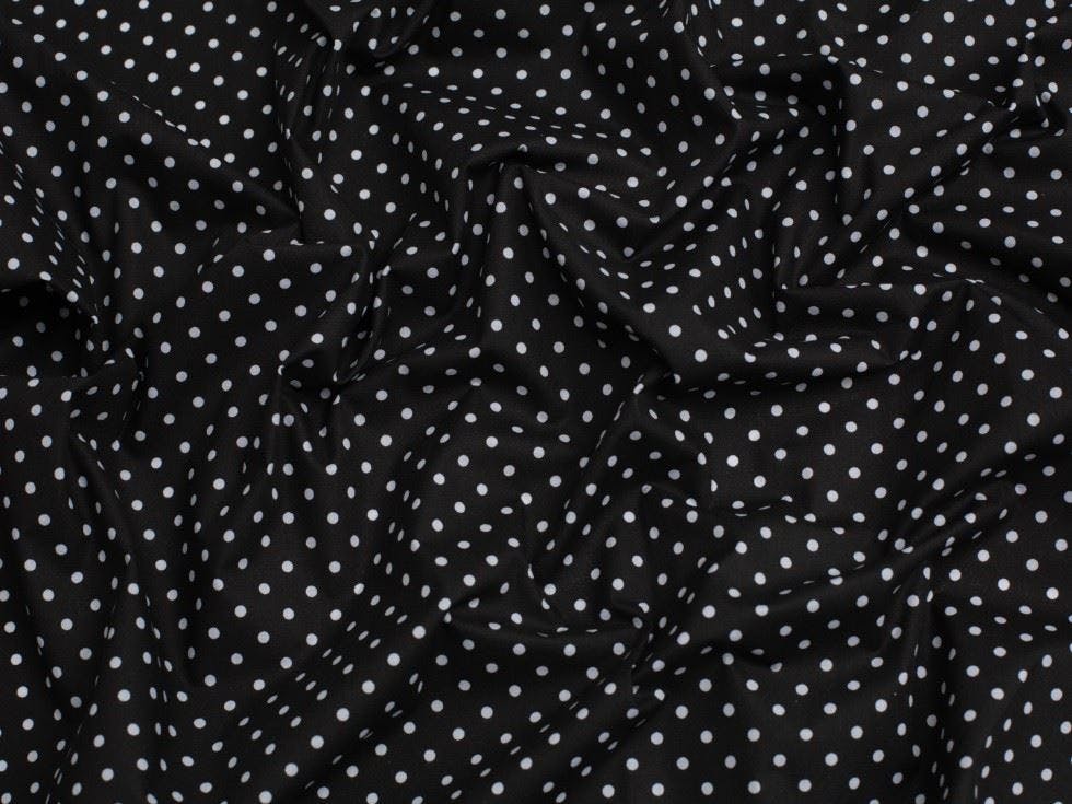 Minerva Black Core Range Printed Polycotton Fabric - Spots Design Dressmaking Fabric, 112.5 Cm / 45" Wide - Per Metre