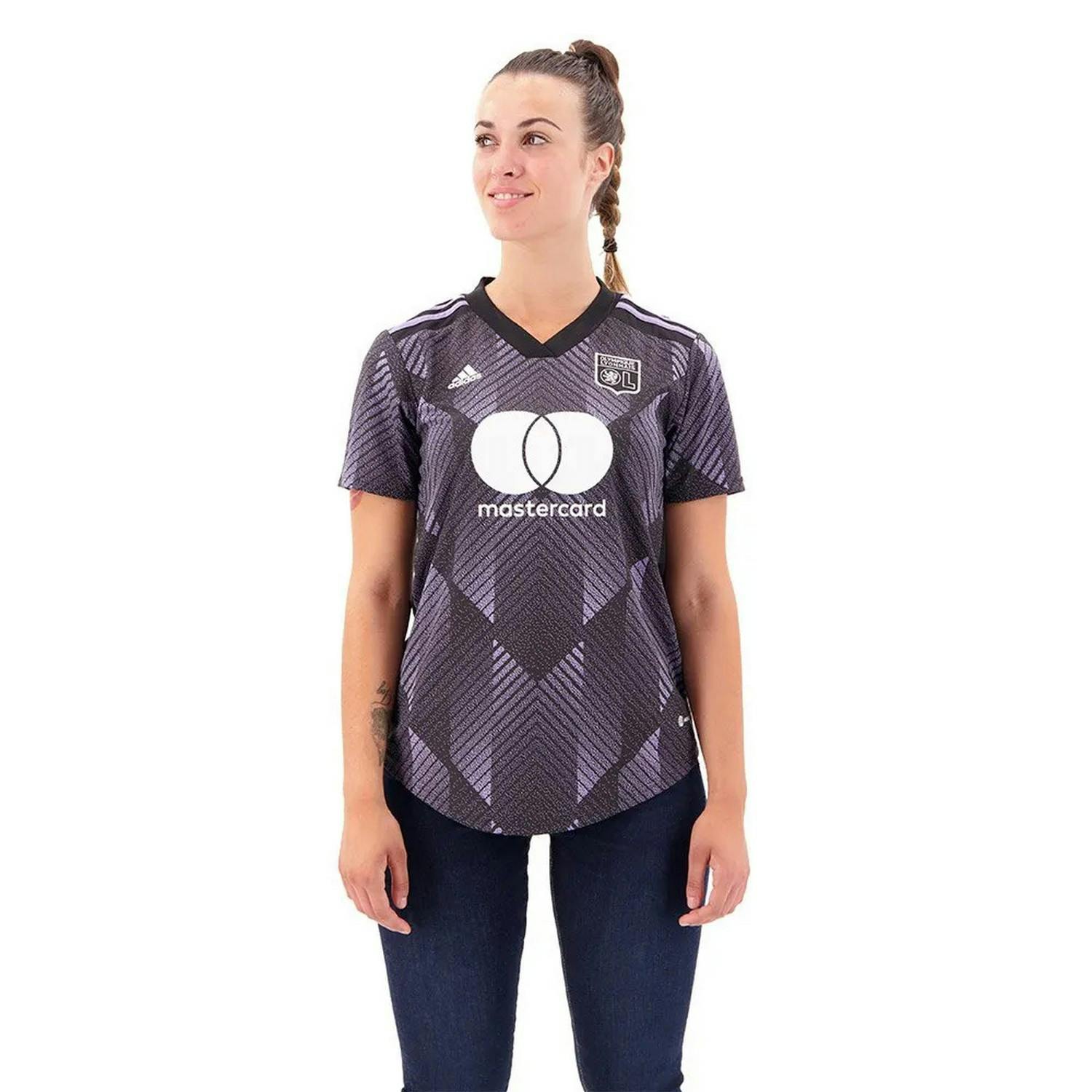 Adidas Women's Black 2022/23 Olympique Lyonnais Third Jersey - 12 Uk - 100% Recycled Polyester
