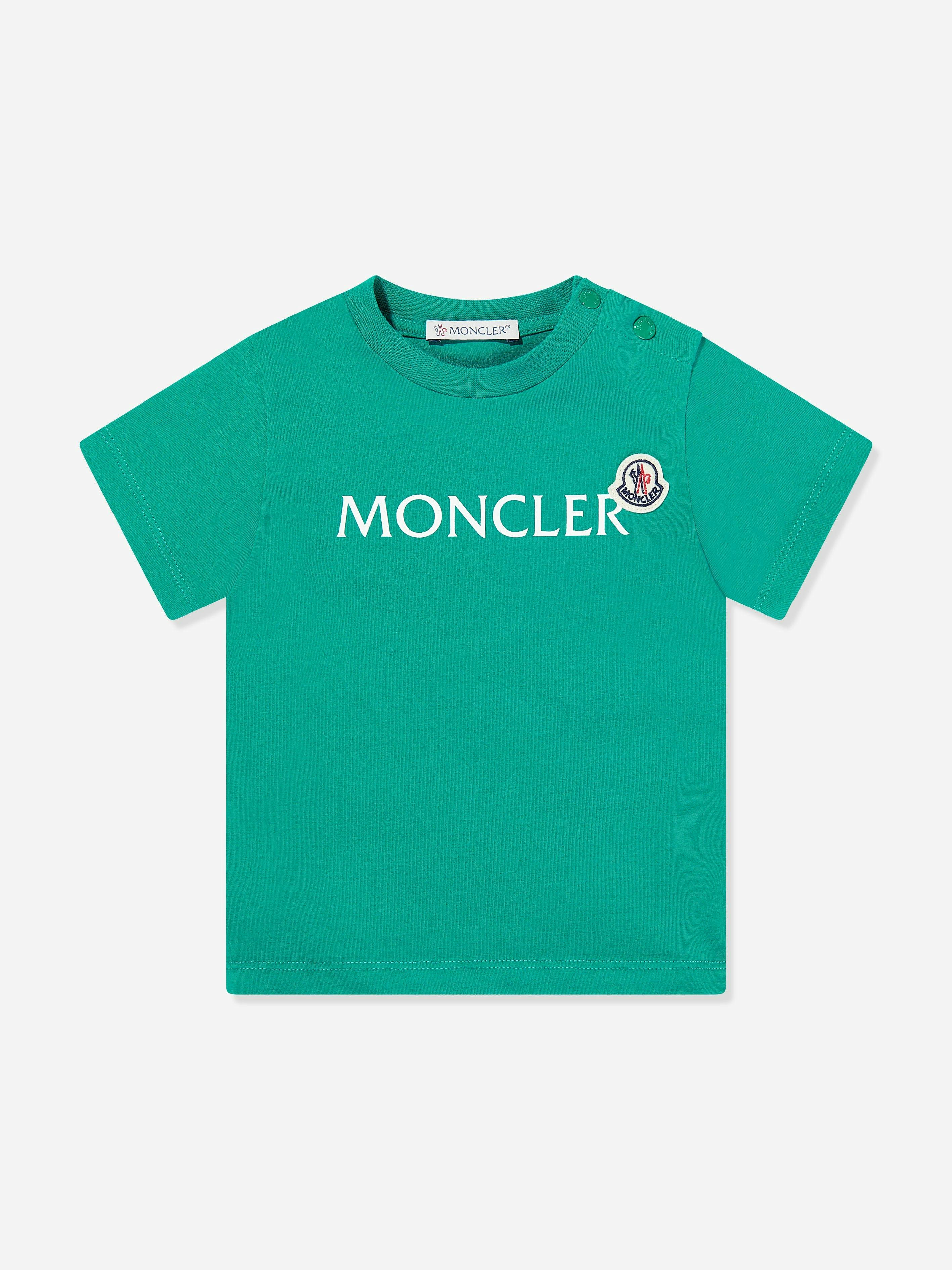 Moncler Enfant Men's Green Baby Boys Logo T-Shirt In - 18 - 24 Mths