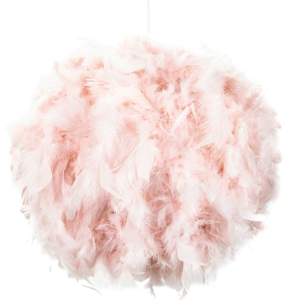 Rackhams Pink/Light Contemporary And Unique Large Real Feather Decorated Pendant Shade