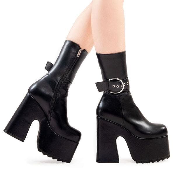 Lamoda Women's Black Dreamscape ’S Chunky Platform Calf Boots In Pu Classic - Uk4