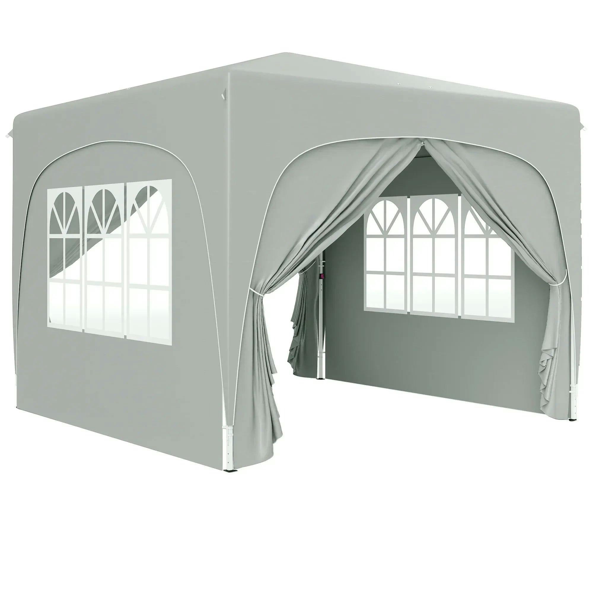 Rackhams Black/Light/Grey 3 X 3(M) Upf50+ Pop Up Gazebo With Sides And Carry Bag, - Image 4