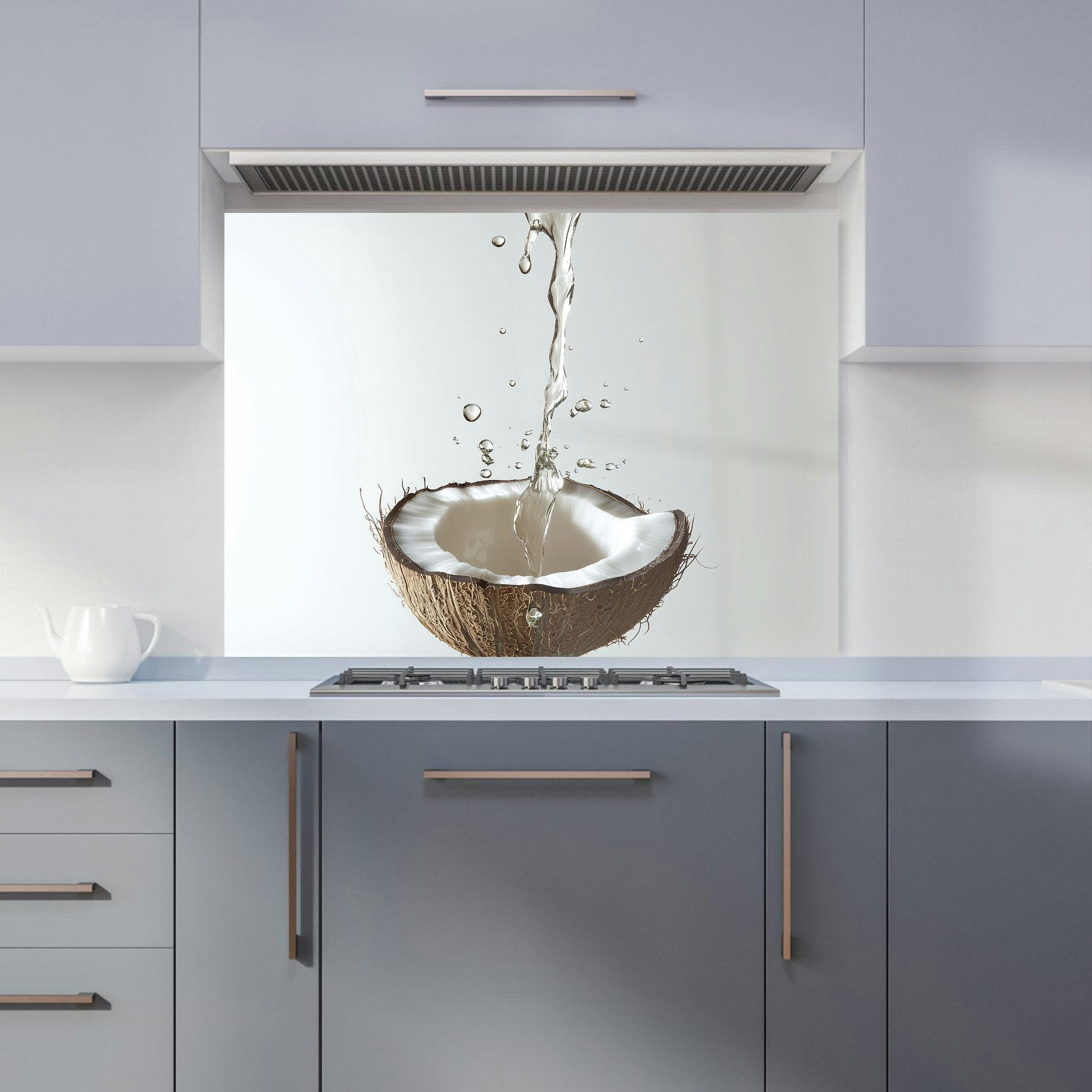 Warren Reed - Designer Splashing Coconut: A Fluid Moment Kitchen Splashback - W900mm X H650mm