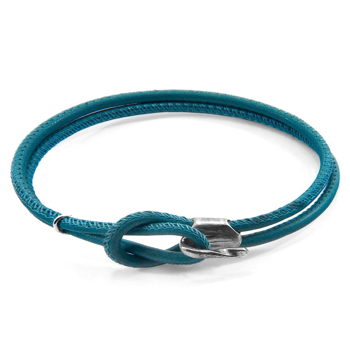 Anchor & Crew Blue/Silver Ocean Orla And Nappa Leather Bracelet - M - 21Cm