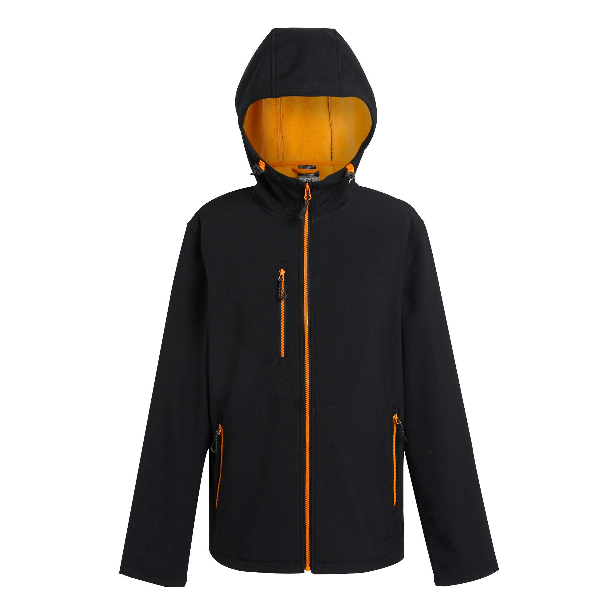 Regatta Men's Black/Orange Professional 2 Layer Soft Shell Jacket - Pop - Xl - Pop - 100% Mixed