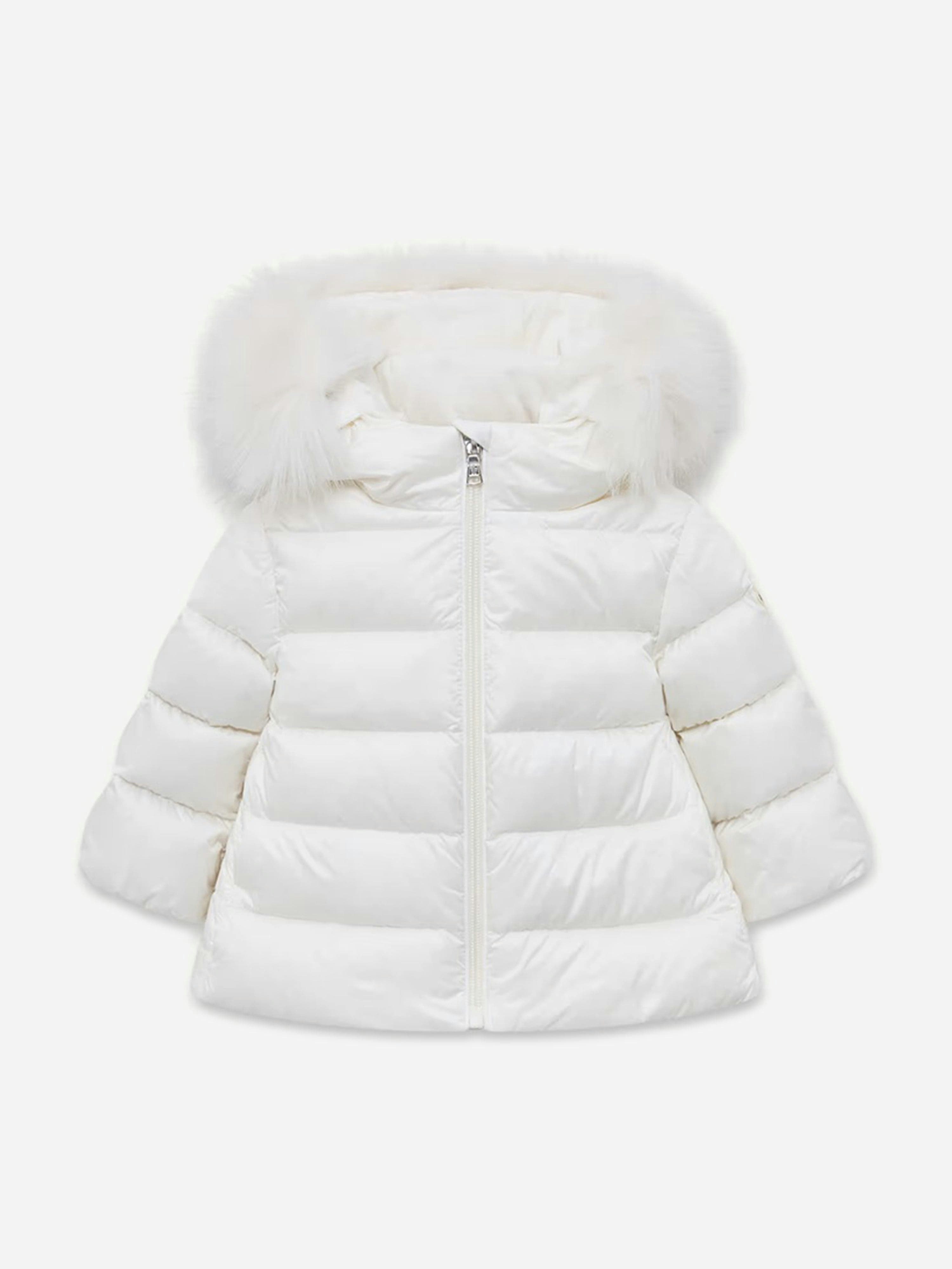 Moncler Enfant Women's Ivory Baby Girls Down Padded Obie Jacket In - 12 - 18 Mths