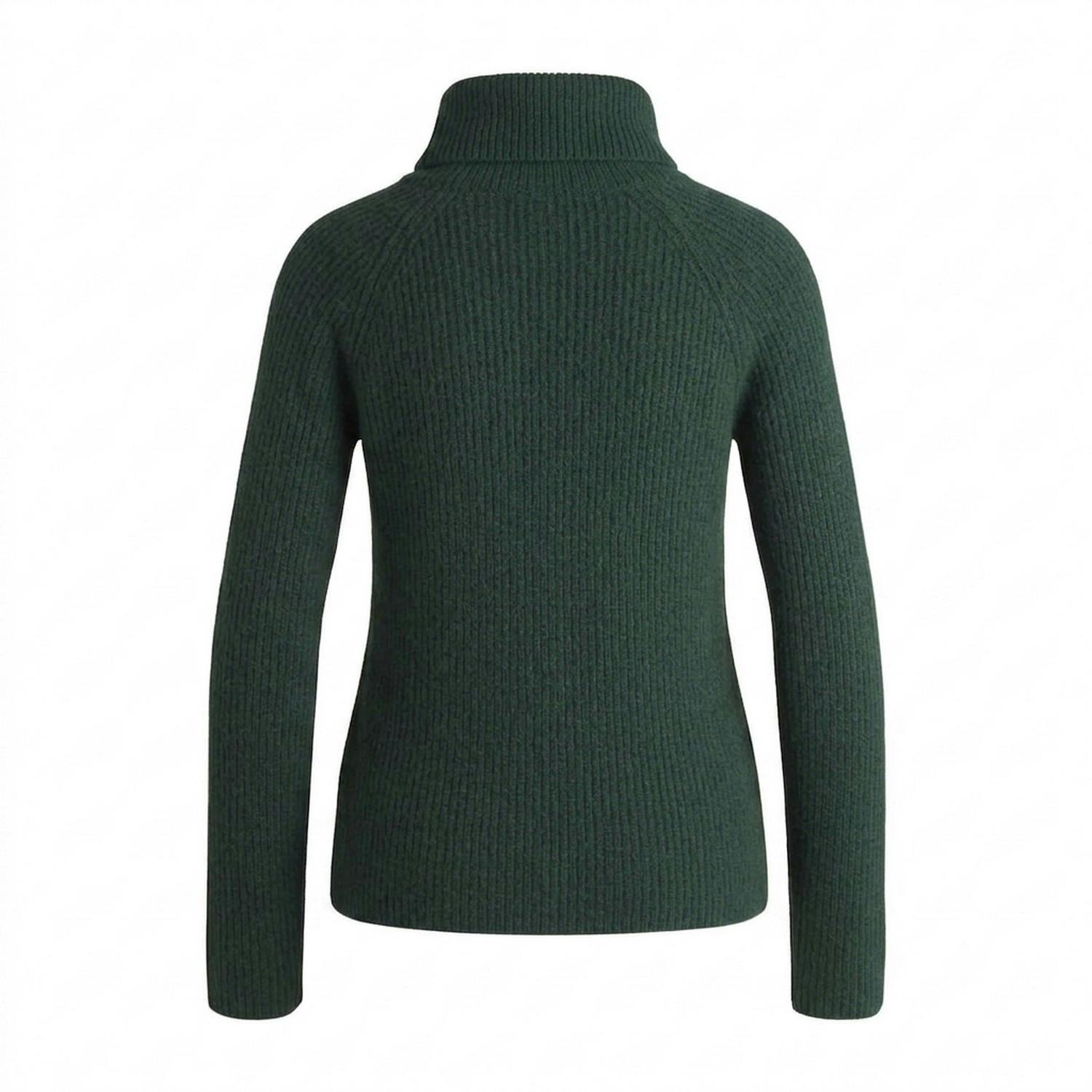 Boss Women's Green / Rib Knit Regular Raglan Pullover - 14 Uk - 100% Virgin Wool