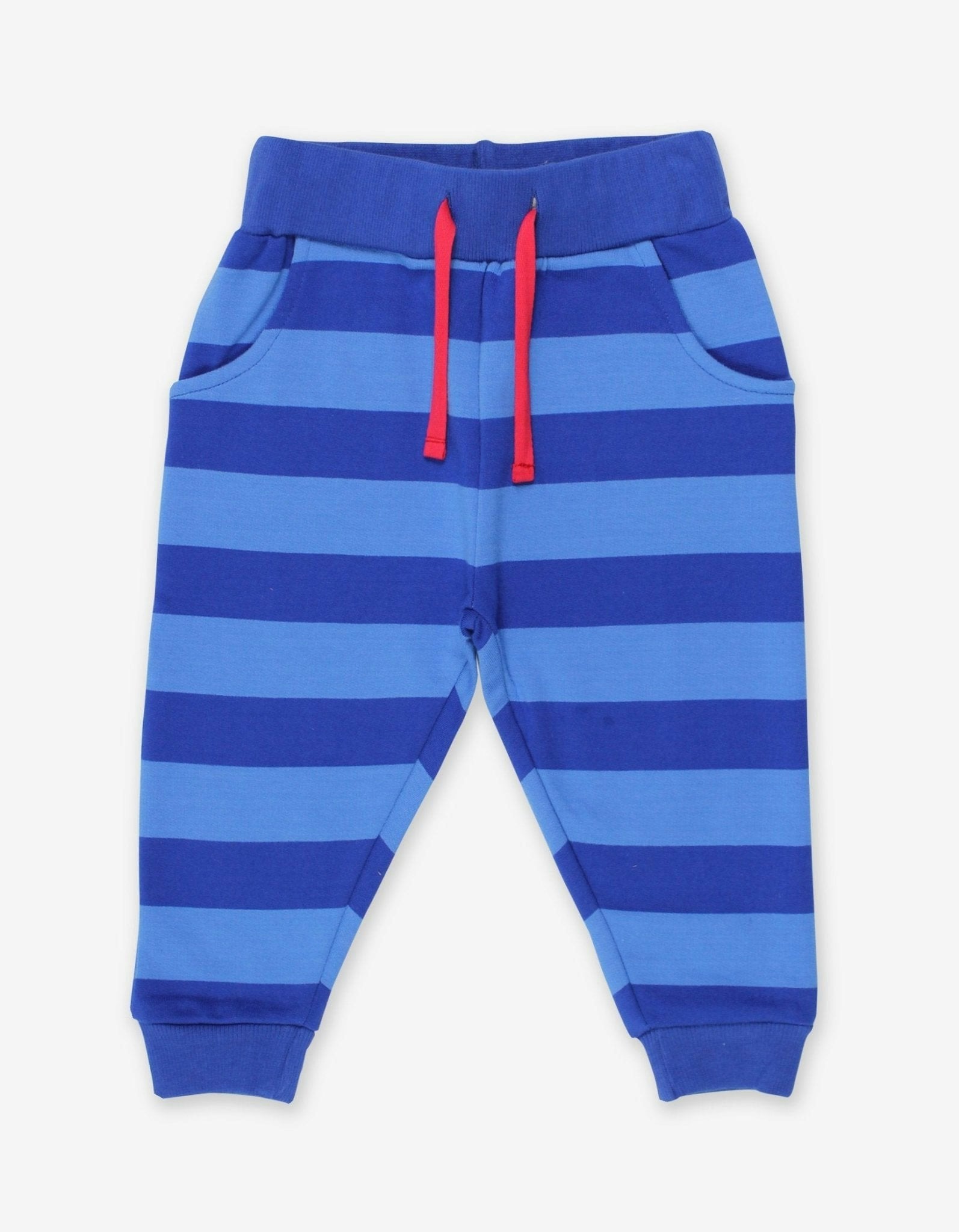 Toby Tiger Blue Organic Striped Joggers - 18-24M 92Cm