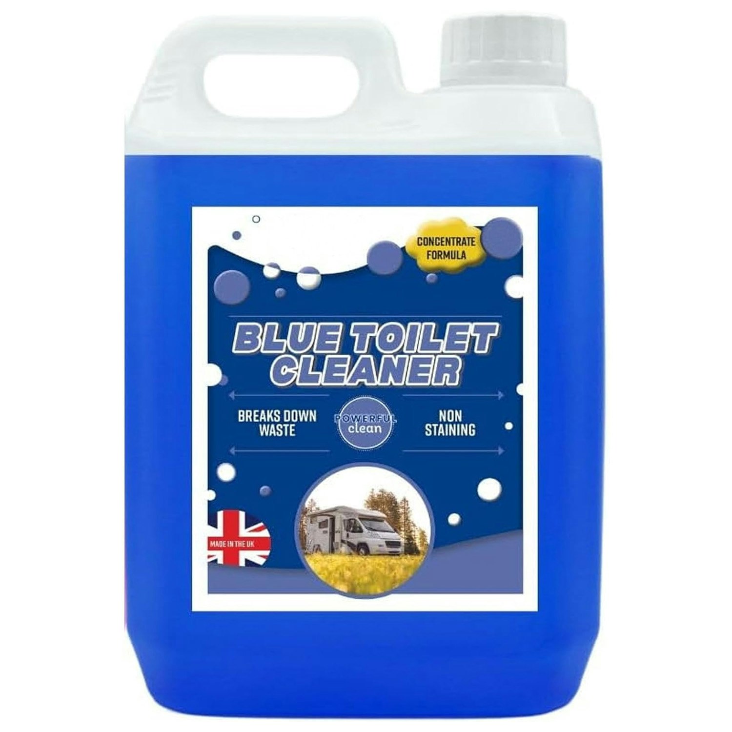 Rackhams Blue Toilet Rinse Disinfectant For Caravans, Motorhome & Portable Toilets - 1 X 2.5L