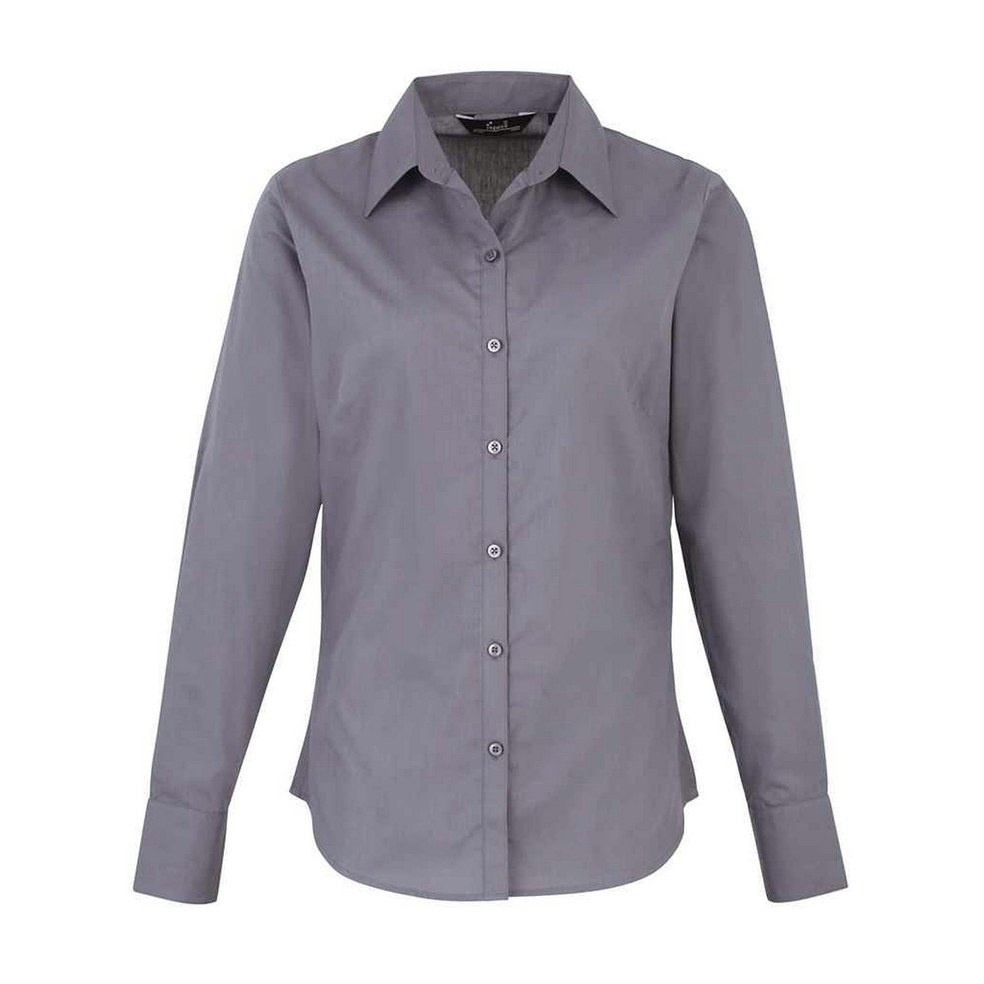 Premier (12 Uk, Steel) Womens/Ladies Long-Sleeved Shirt - Image 3