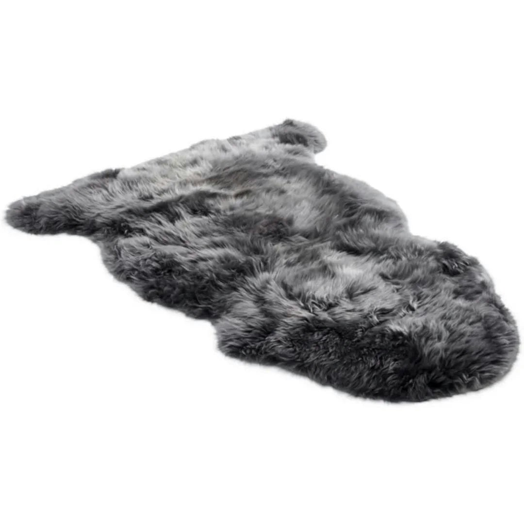 Rackhams Grey Genuine Sheepskin Real Natural Wool Area Rug
