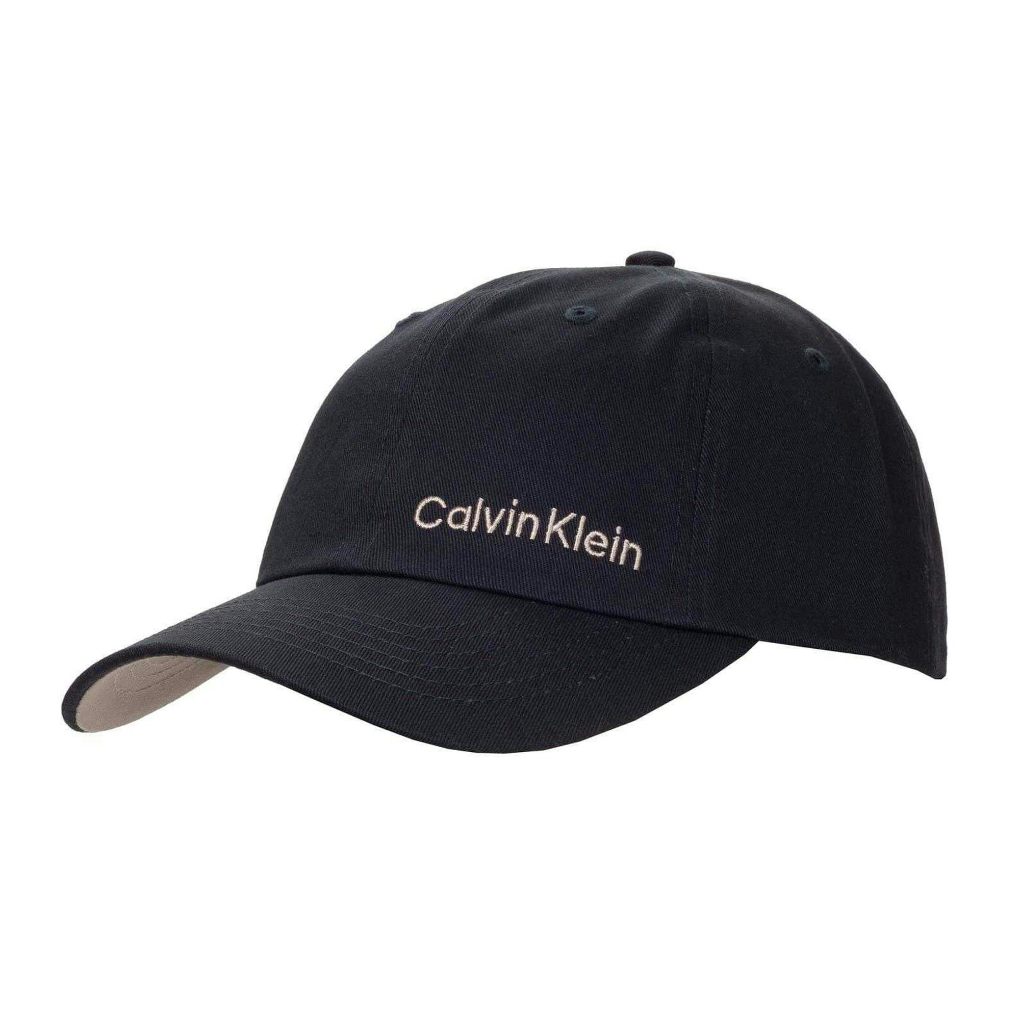Calvin Klein Men's Logo Curved Peak Golf Dad Hat - Navy - One Size - Navy - 100% Cotton Twill