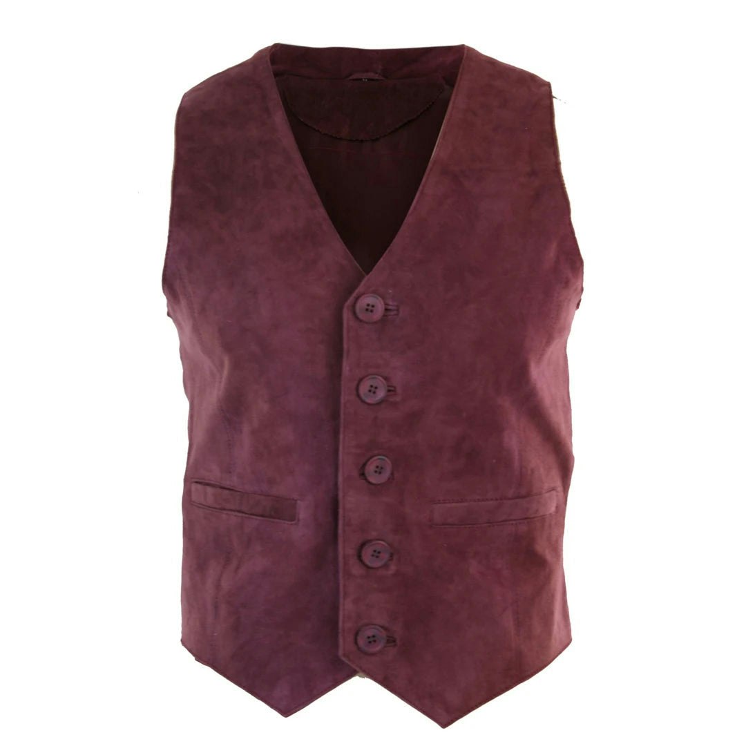 Infinity Leather Men's Black/Brown/Burgundy Waistcoat Gilet Suede Leather Tan - 5XL