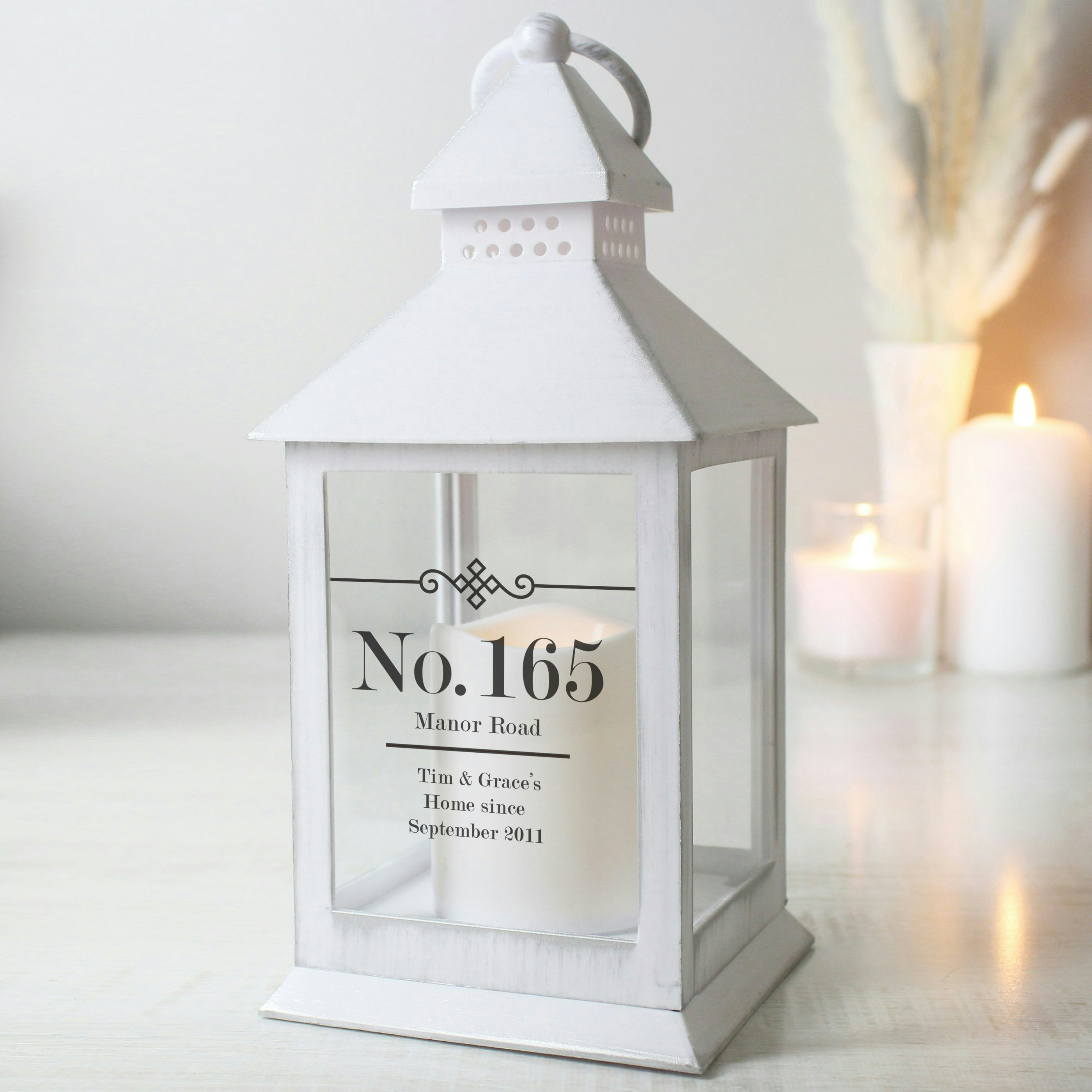 Rackhams White Personalised Elegant Diamond Lantern