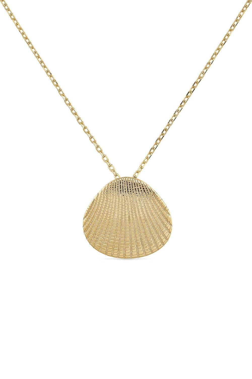 Elk & Bloom Gold Dainty 18K Shell Clam Necklace - 44Cm Full Necklace - No Thank You
