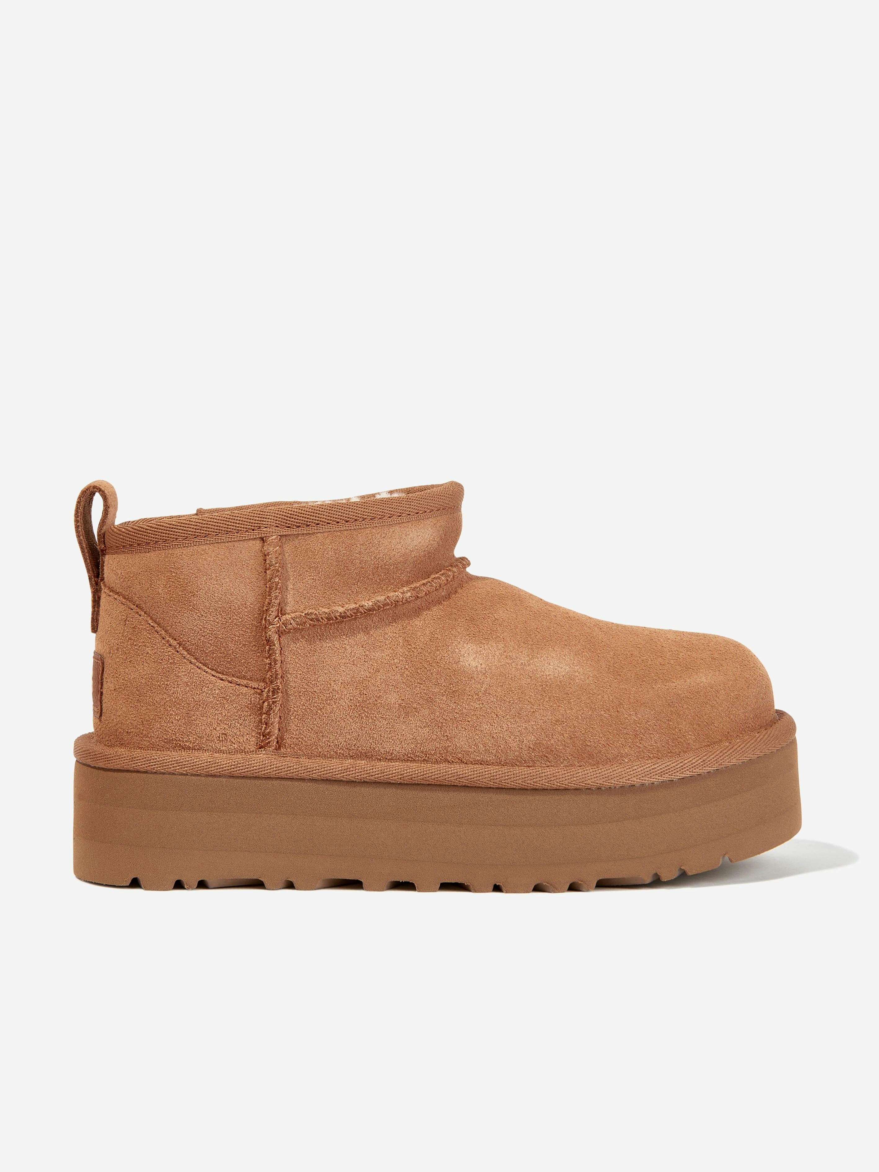 Ugg Girls Brown Classic Ultra Mini Platform Boots In - Eu 32.5 Uk 13 Us 1