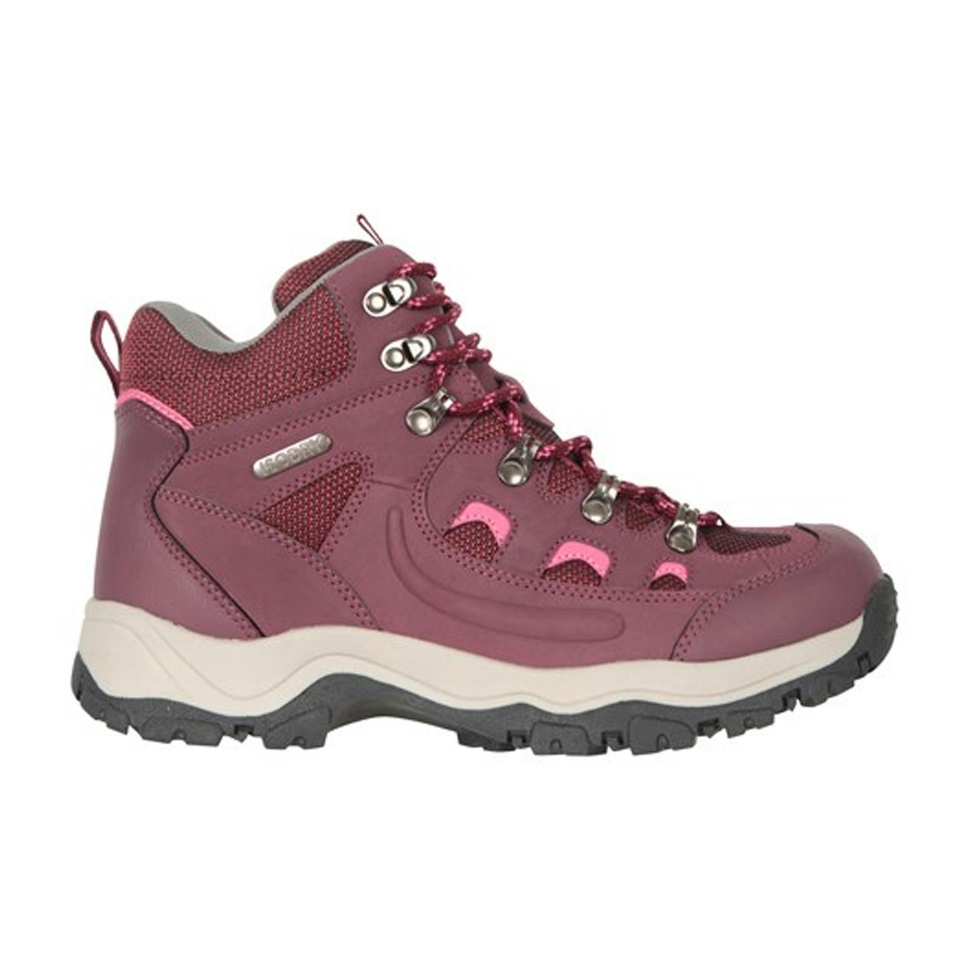 Mountain Warehouse Women's Burgundy Adventurer Waterproof Walking Boots - 8.5 Uk - 90% Synthetic/10% Mesh