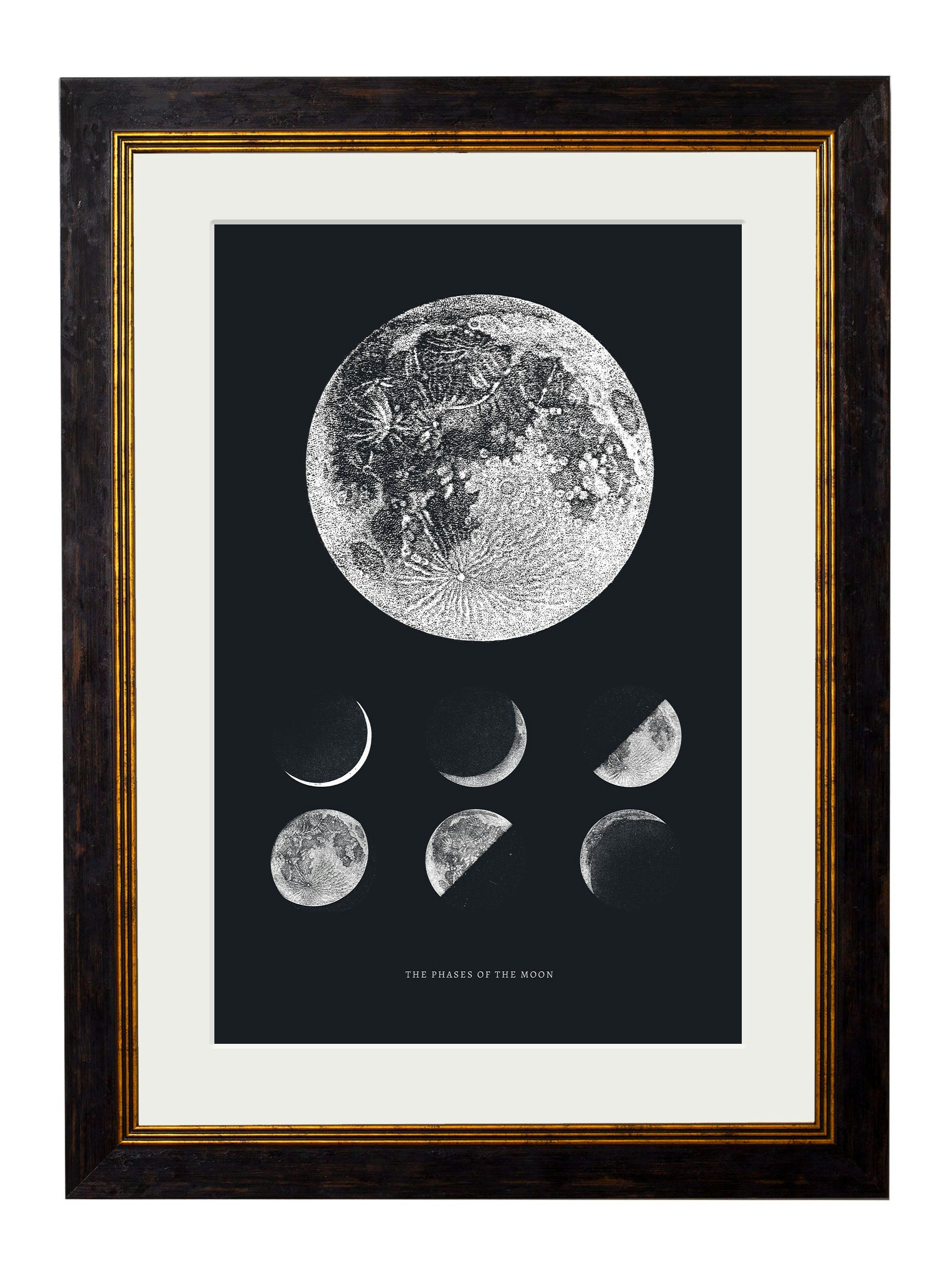 Rackhams Black C.1800 Phases Of The Moon - 38 X 50Cm - With Mount