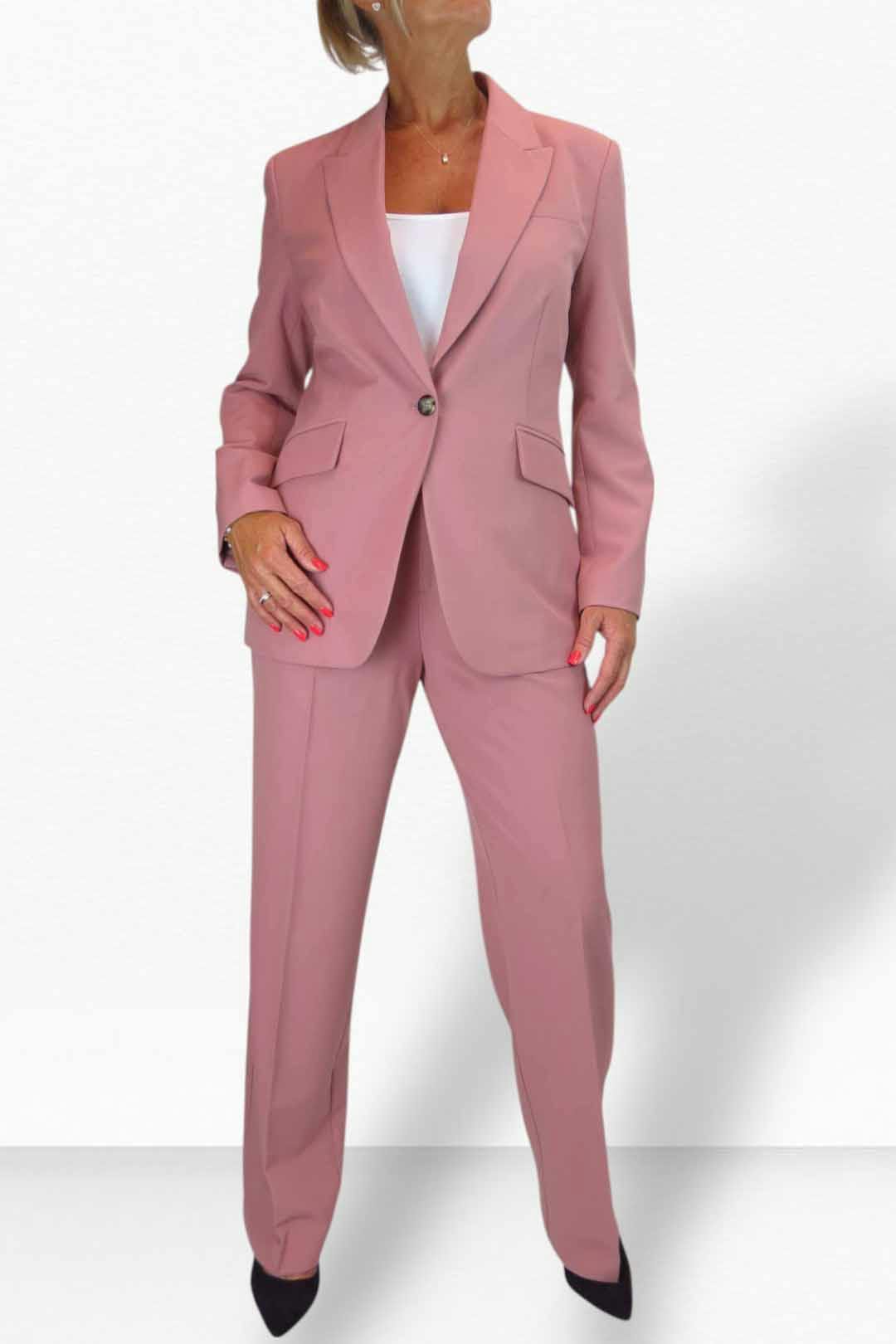 Paulo Due Women's Pink 2 Piece Tailored Trouser Suit - 12 - Dusty