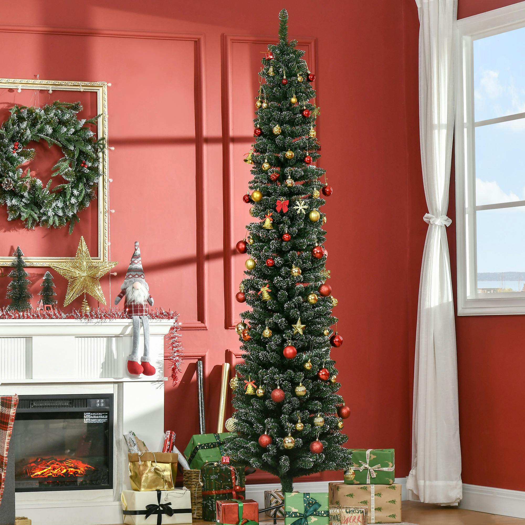 7.5ft Artificial Snow Dipped Christmas Tree Home Decoration Green - Image 5