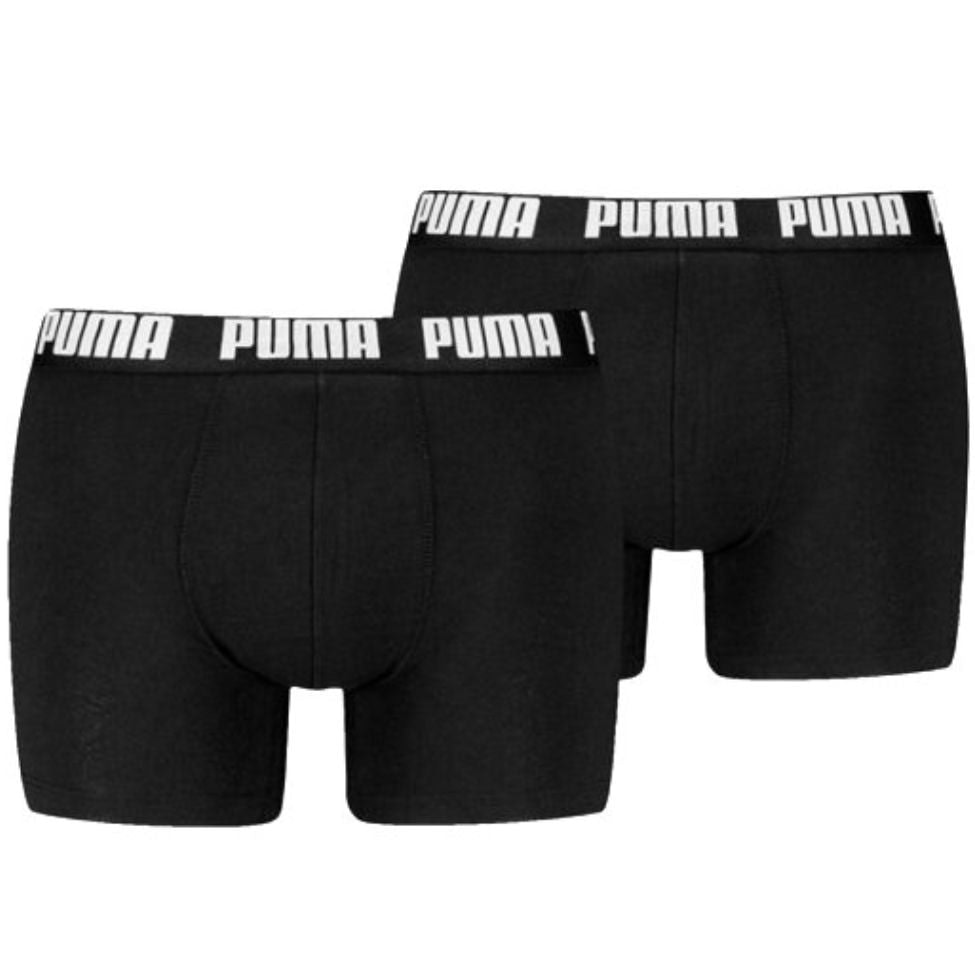 Puma Men's Black 2-Pack Everyday Basic Boxer Briefs, - L