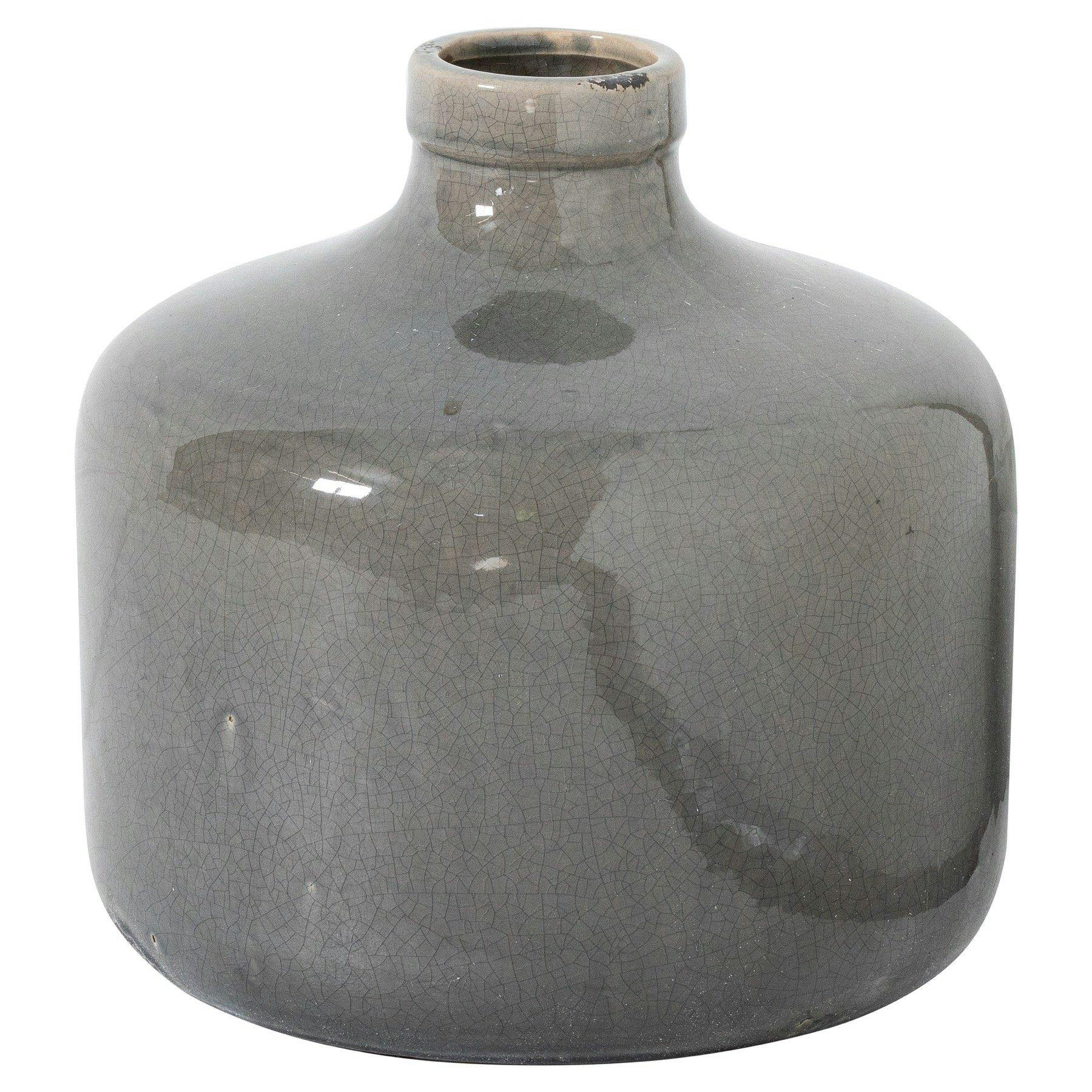 Hill Interiors Grey Ceramic Vase - 23Cm X 23Cm X 23Cm - 100% Mixed