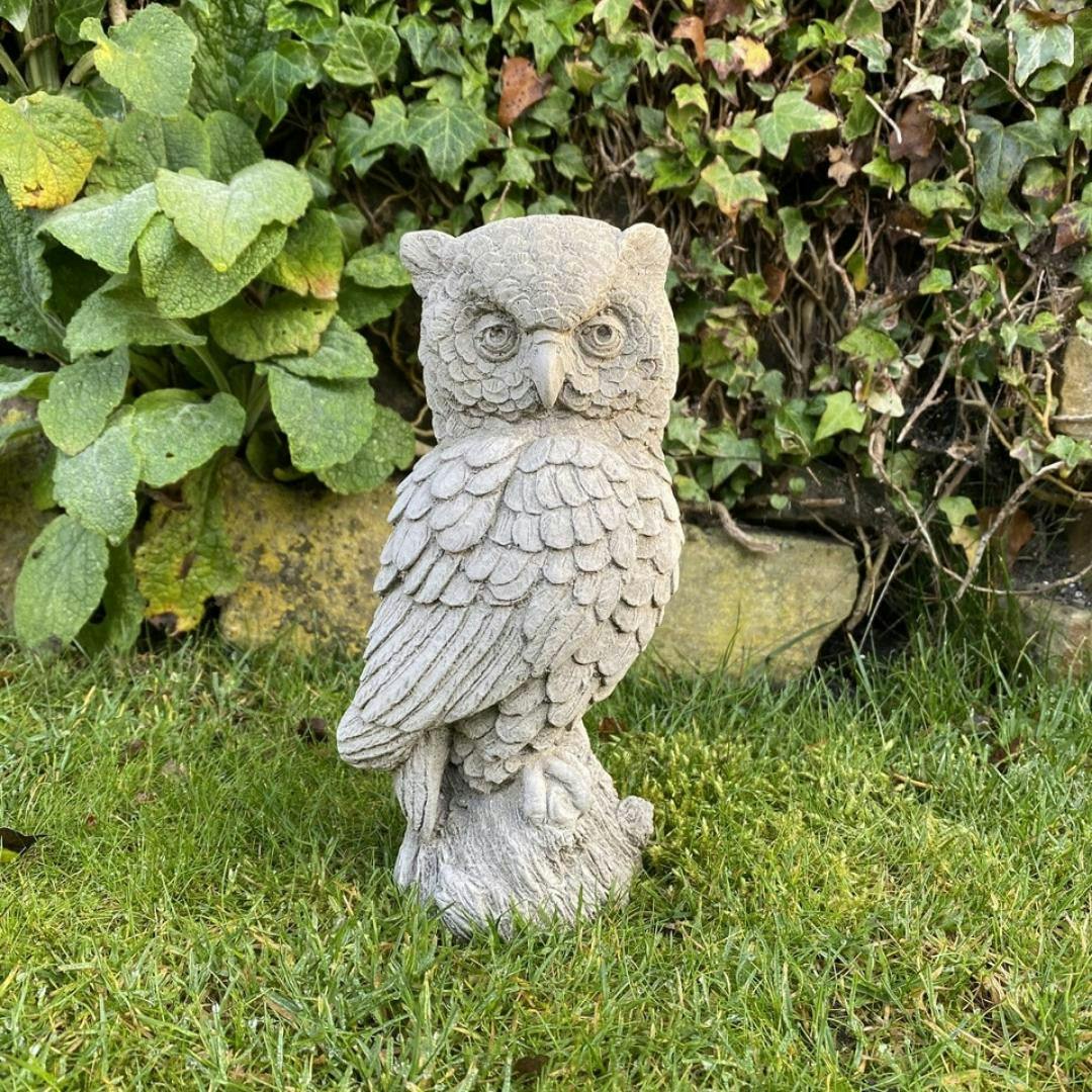 Rackhams Cute Stone Owl Garden Ornament