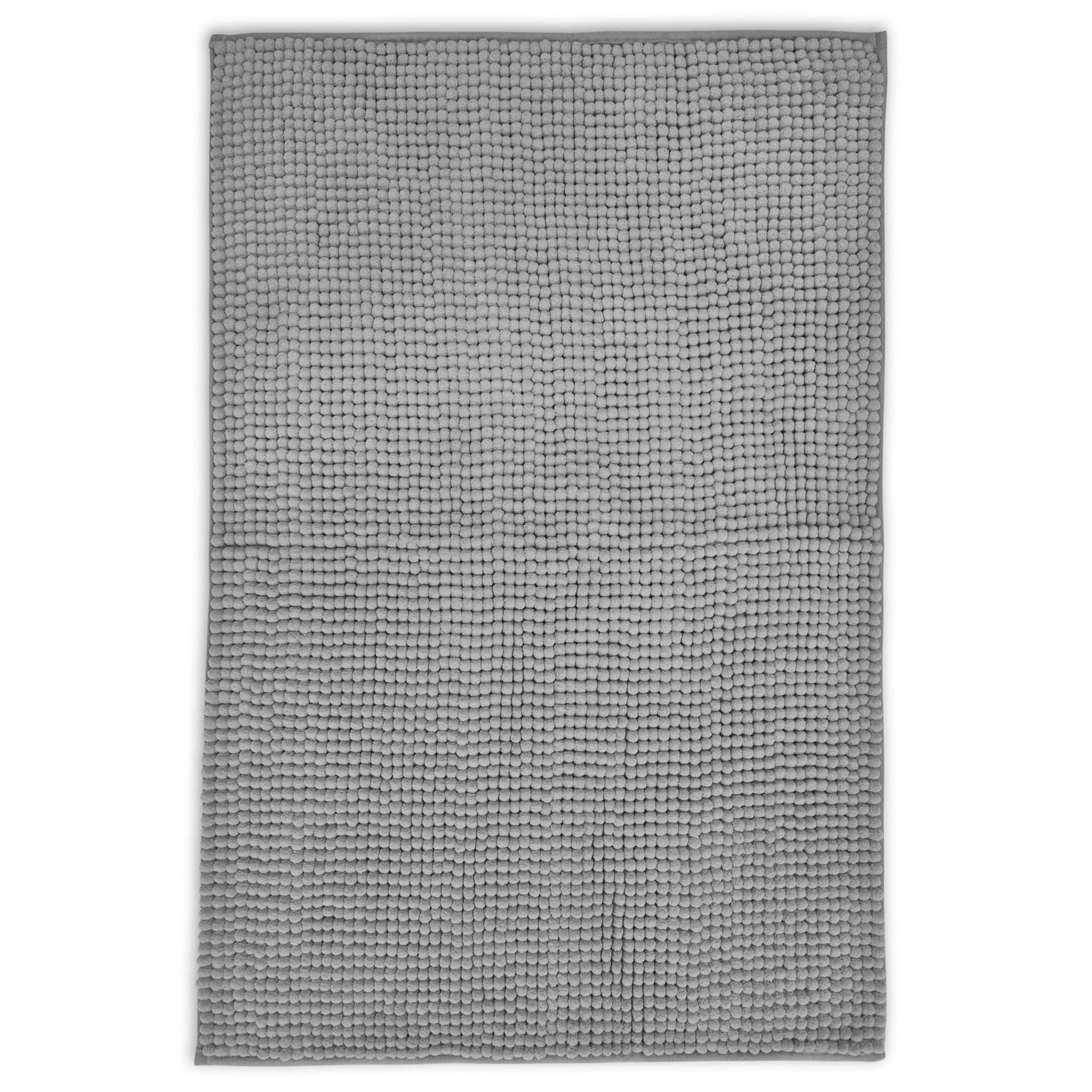 Velosso Grey Shaggy Noodle Bathmat Antislip