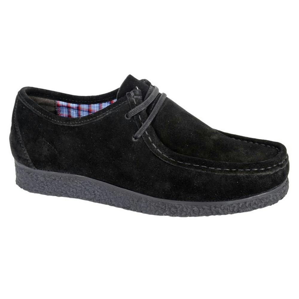 Roamers Men's Black Suede Apron Casual Shoes - 11 Uk - 100% Mixed