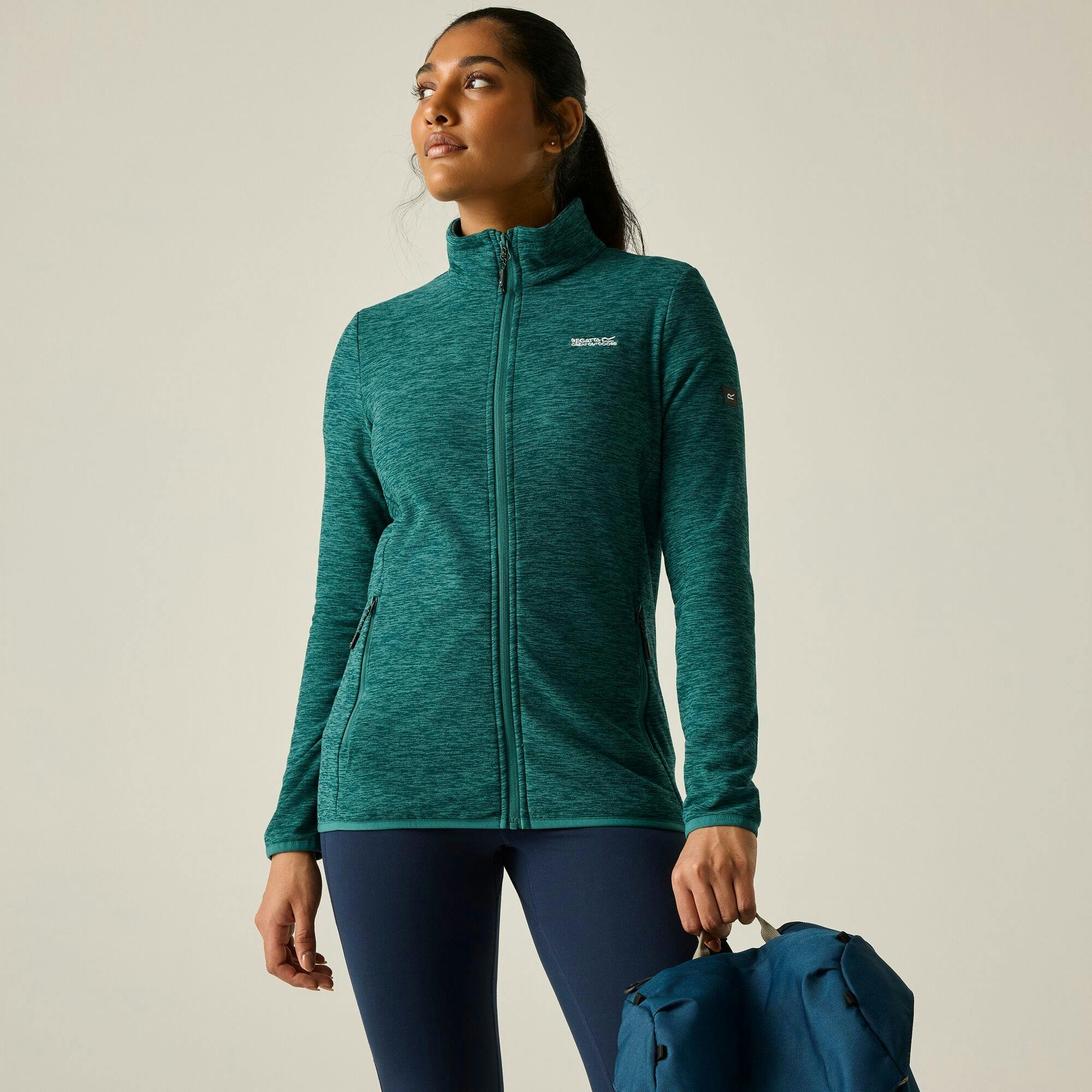 Regatta Women's / Harrow Full Zip Fleece Jacket - Mediterranea - 14 Uk - Mediterranea - 70% Polyester/30% Recycled Polyester