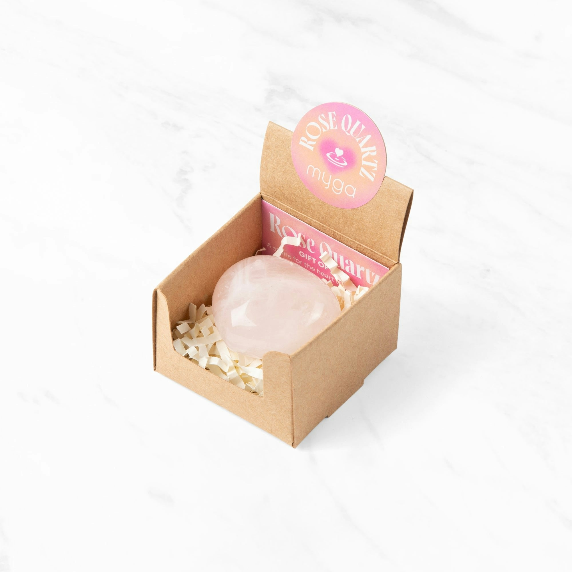 Myga Crystal Hearts - Choice Of 4 Crystals - Rose Quartz - Rose Quartz