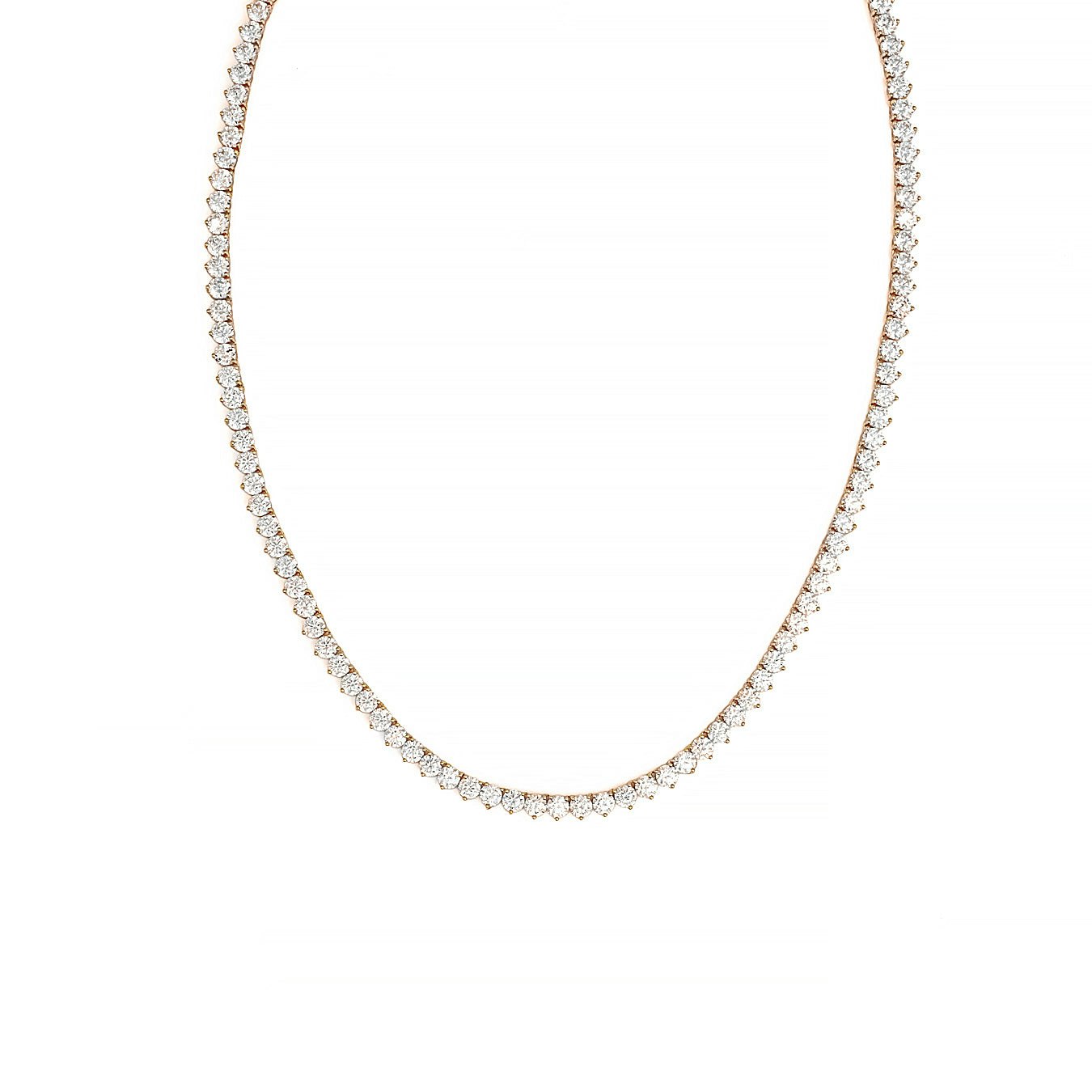 Say It With Gold Heart Tennis Necklace - Rose Plated