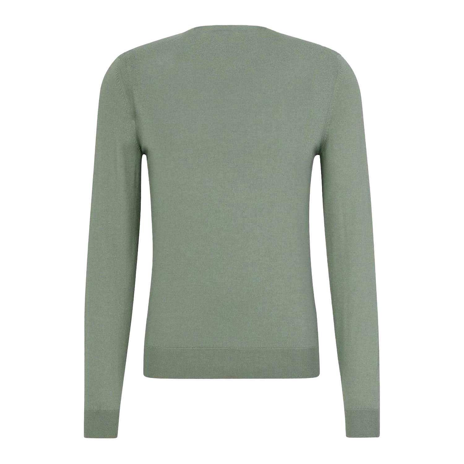 Boss Men's Light/Green Ribbed Sweater Top - Xxl - 100% Mixed