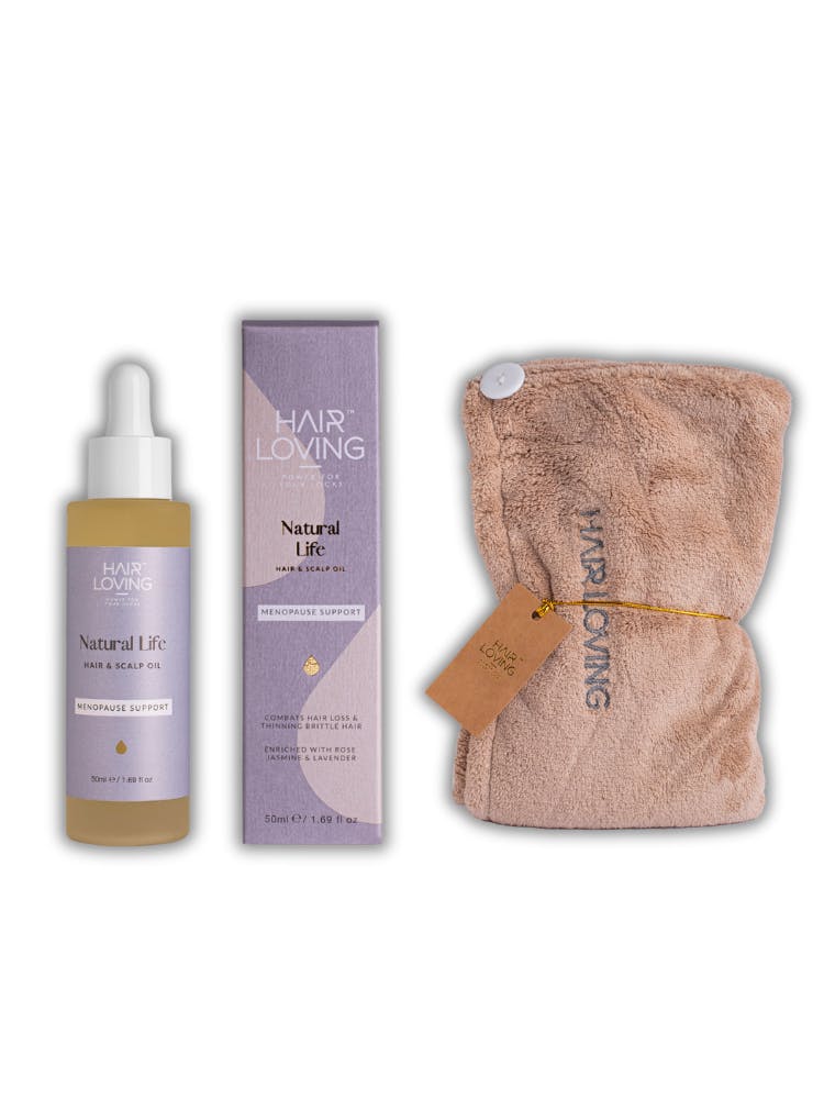 Hair Loving Women's Brown Natural Life Menopause Support Hair Rescue Kit | Menopause Kit For | Haircare For Menopause - Towel