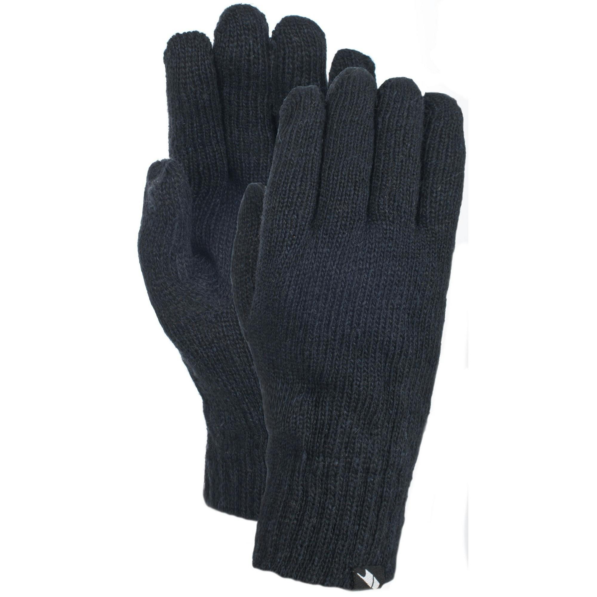 Trespass Men's Black Bargo Knitted Gloves In | Size: S/M - Image 2