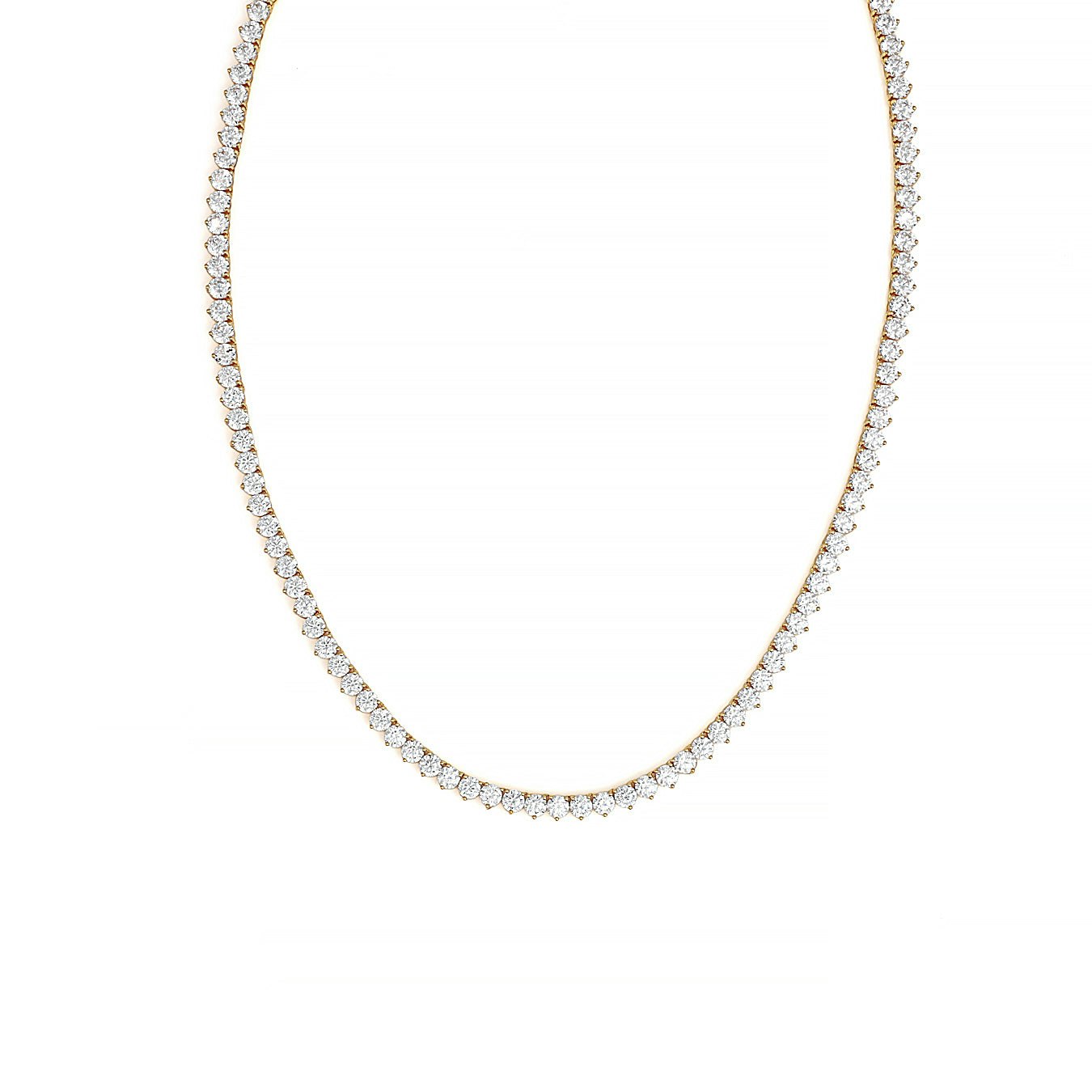 Say It With Yellow/Gold Heart Tennis Necklace - Plated