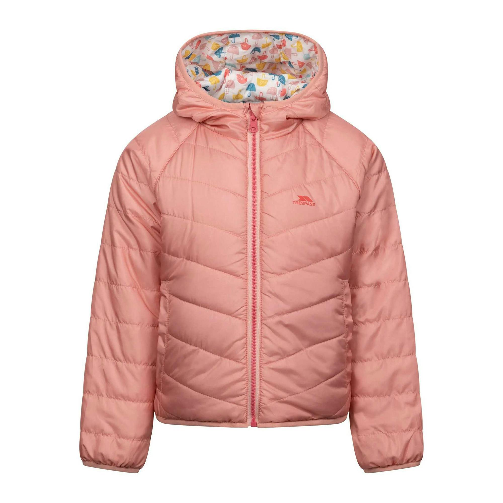 Trespass Childrens/Kids Dessie Reversible Padded Jacket - Mid Rose - 11-12 Years - Mid Rose - 100% Polyester