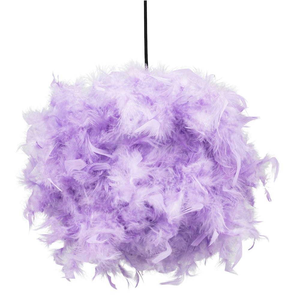 Rackhams Lilac Eye-Catching And Modern Small Feather Decorated Pendant Lighting Shade
