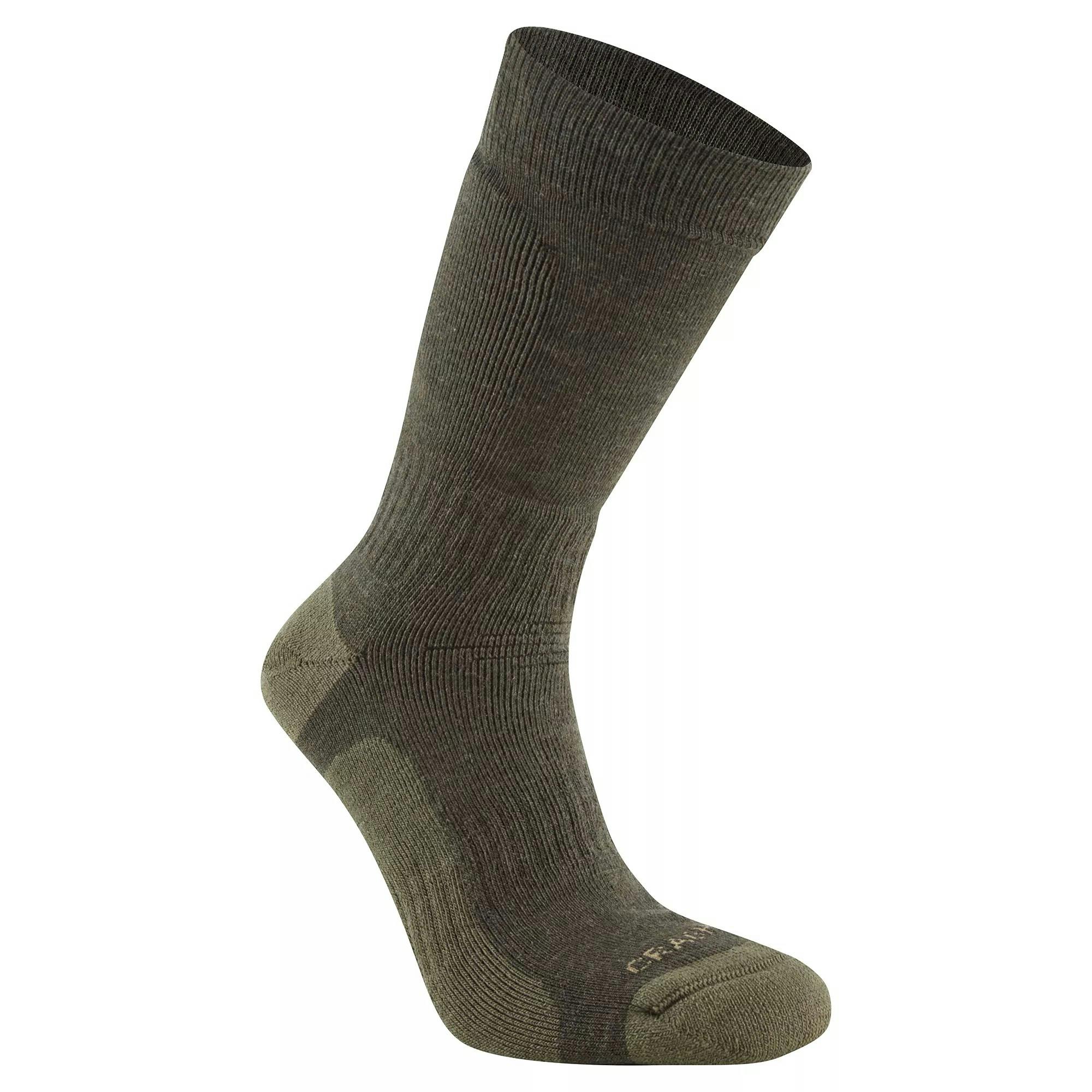Craghoppers Unisex Green Adult Trek Merino Wool Socks - Woodland - Woodland - 3 Uk-5 Uk - 38% Merino Wool/38% Polypropylene/23% Polyamide/1% Elastane