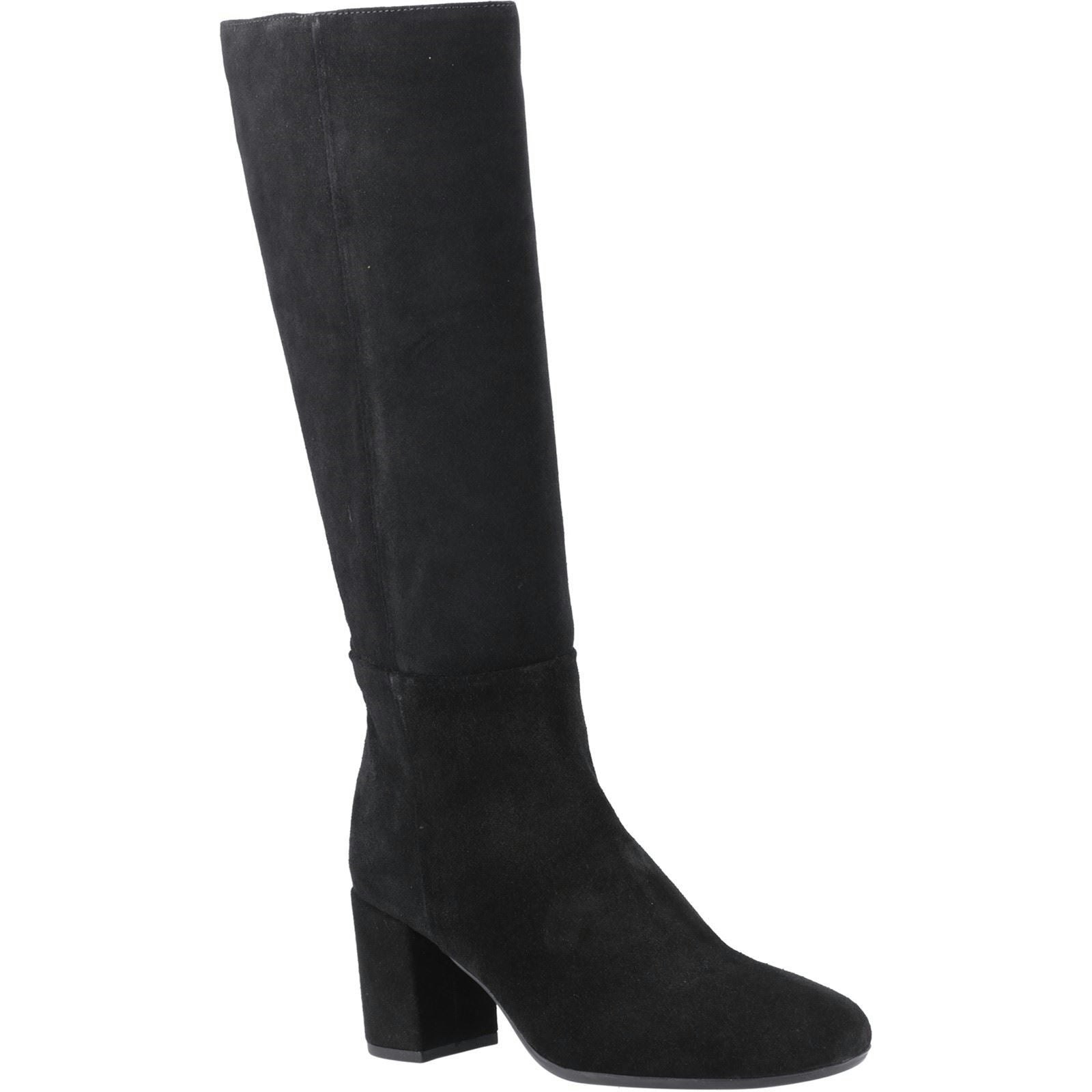 Hush Puppies Women's Black Oprah Suede Heeled Knee High Boots - Size 8