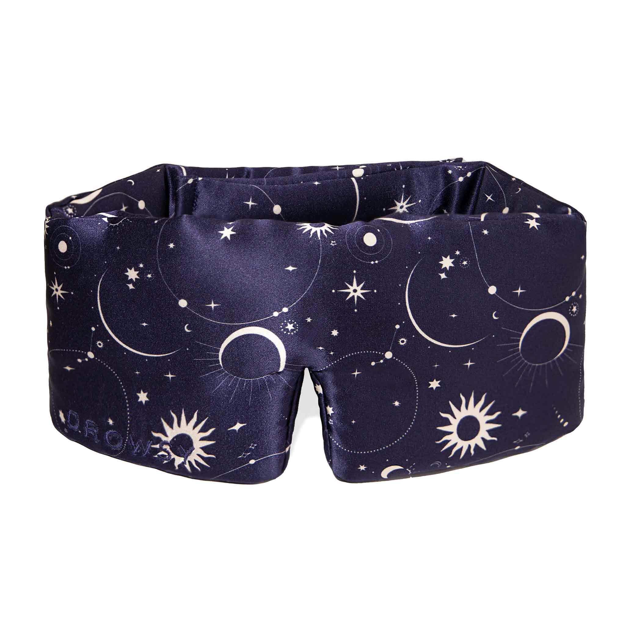 Drowsy Sleep Co Light/Sky Blue/Black Silk Sleep Mask - Cosmic Energy