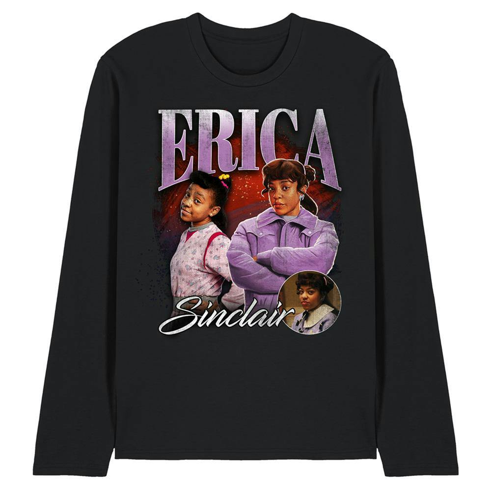 Stranger Things Unisex Black Adult Homage Erica Long-Sleeved T-Shirt - S