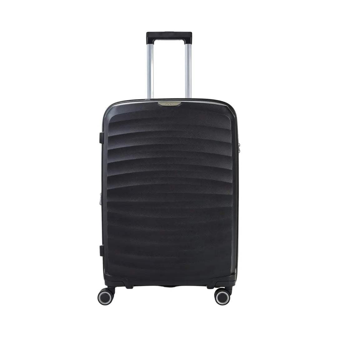 Rock Black Sunwave - Suitcase Expandable Hard-Shell 4 Spinner Wheels - Large