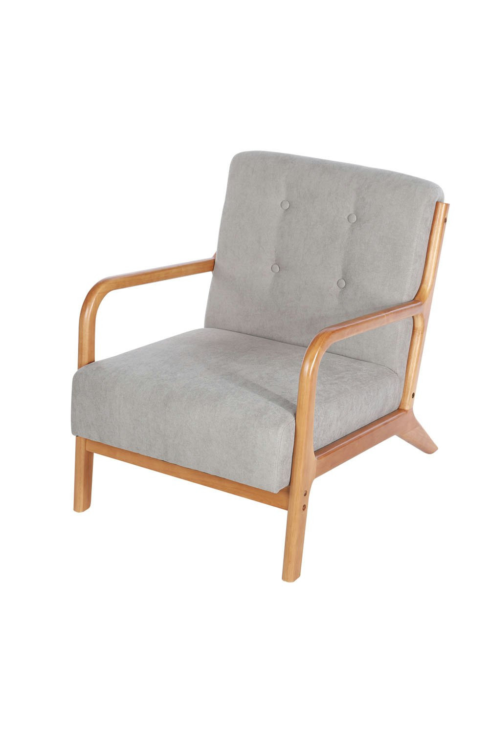 Rackhams Grey Solid Wooden Frame Upholstered Tufted Armchair