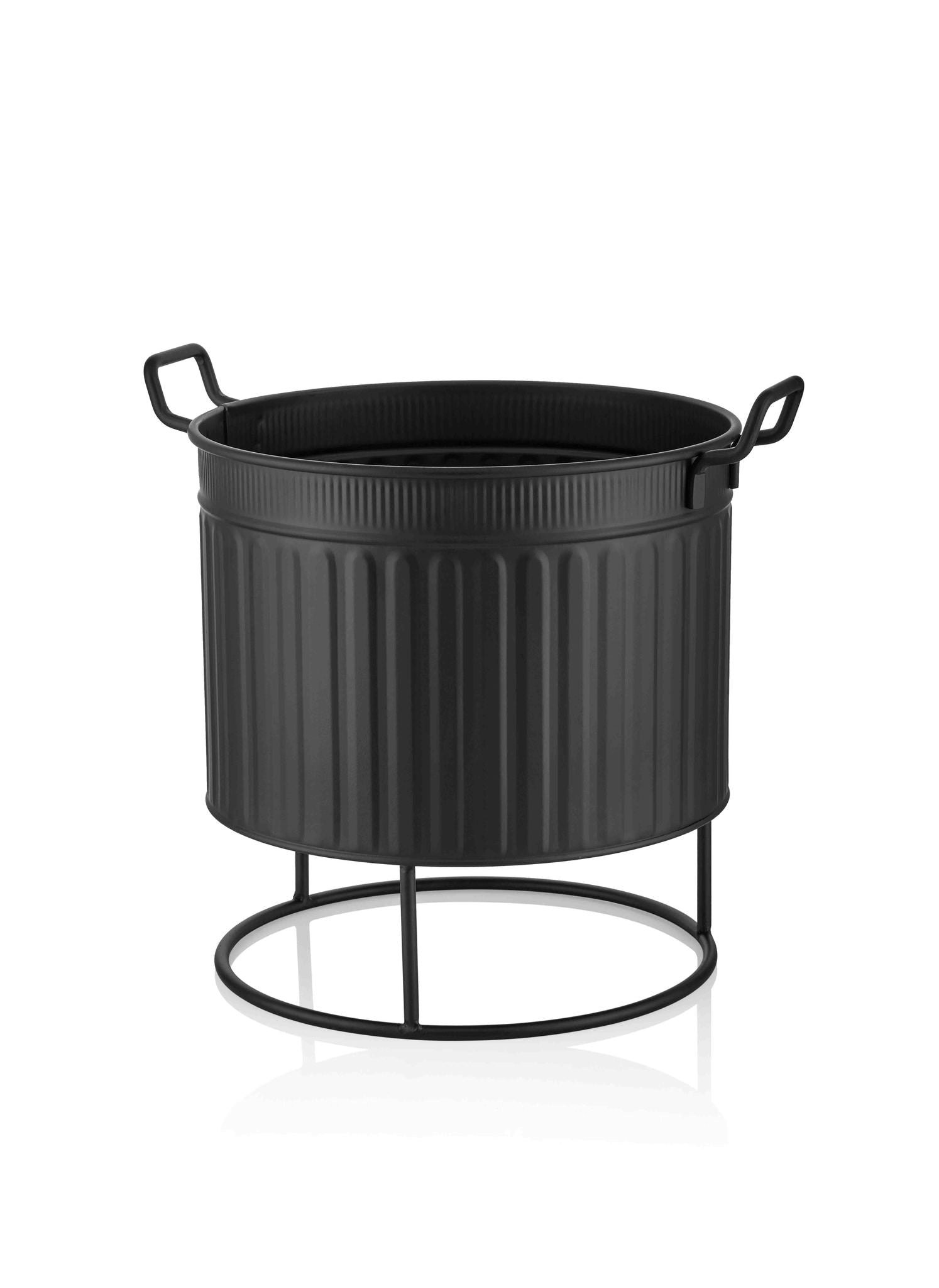 Rozi Black Plant Pot - 38 Cm (H) X 37 Cm (W) X 37 Cm (D)